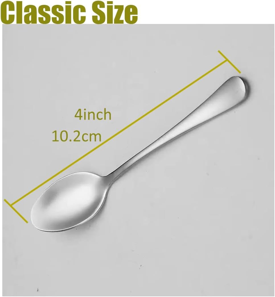 Espresso Spoons Mini Coffee Spoon 4 Inches Stainless Steel Small Spoons