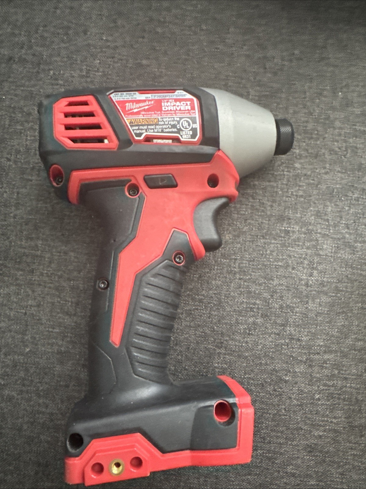 Milwaukee 2656-20 1/4″ M18 Cordless Battery Hex Impact Driver 18 Volt 18V
