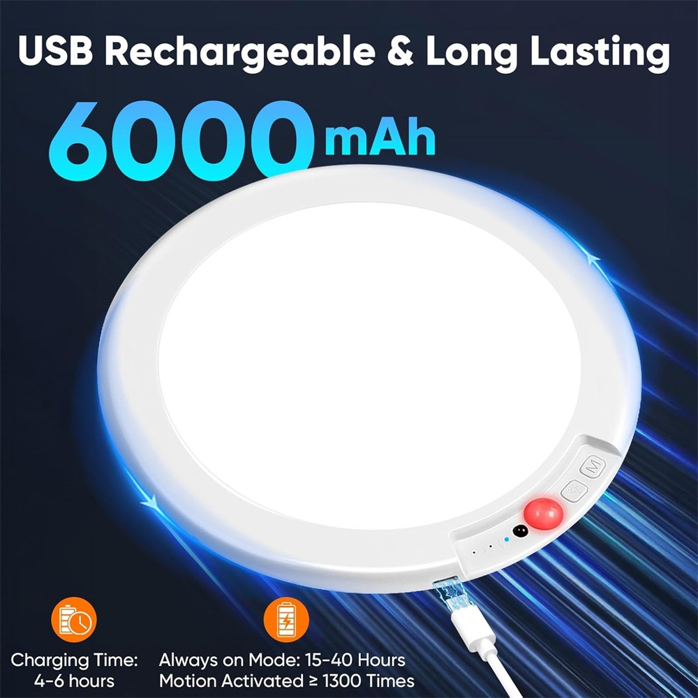 4Pack Rechargeable Motion Sensor Ceiling Light with Remote Wireless LED 3 Colors