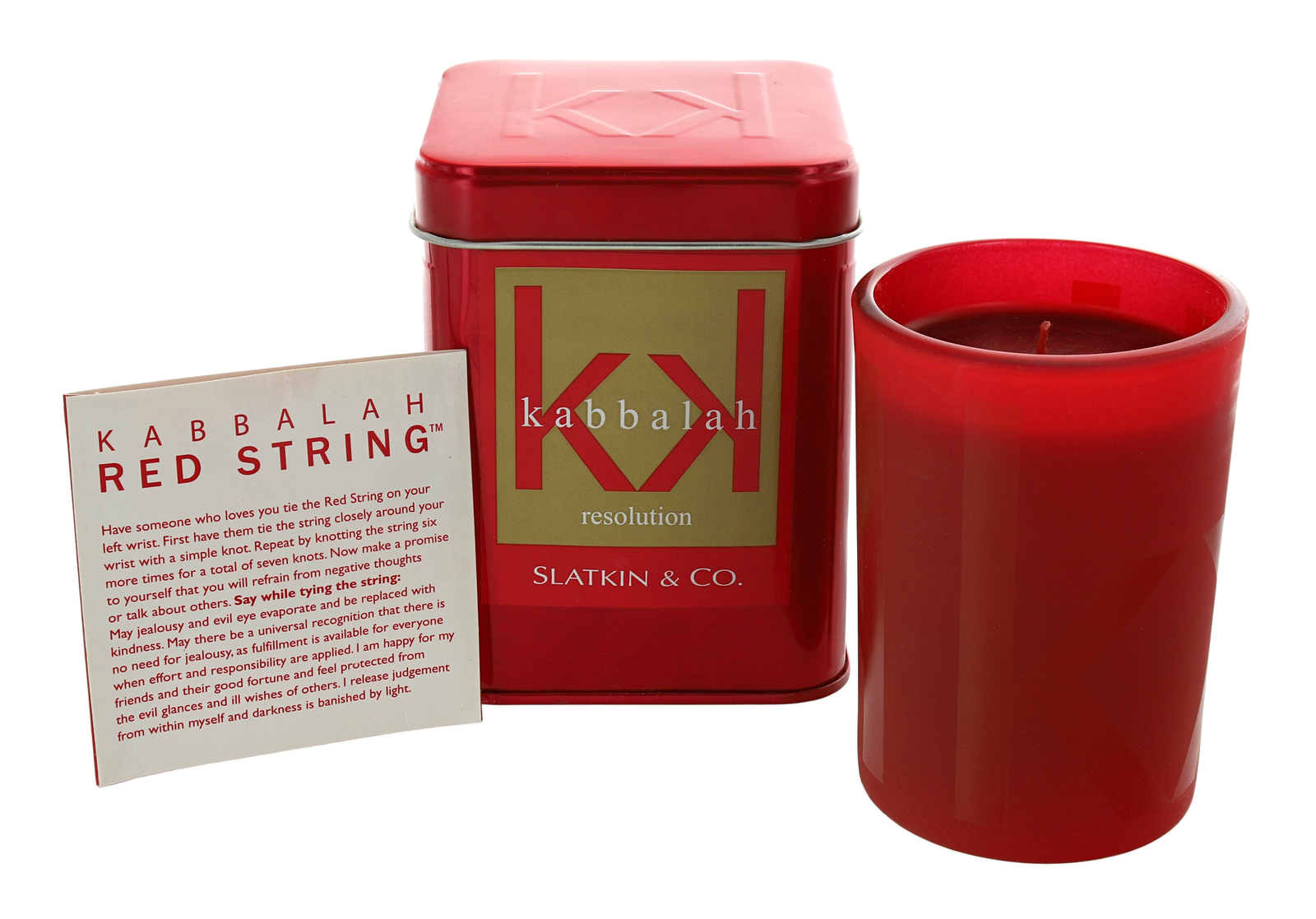 Slatkin & Co. Resolution Kabbalah Candle with Red String, 6.3 Ounces