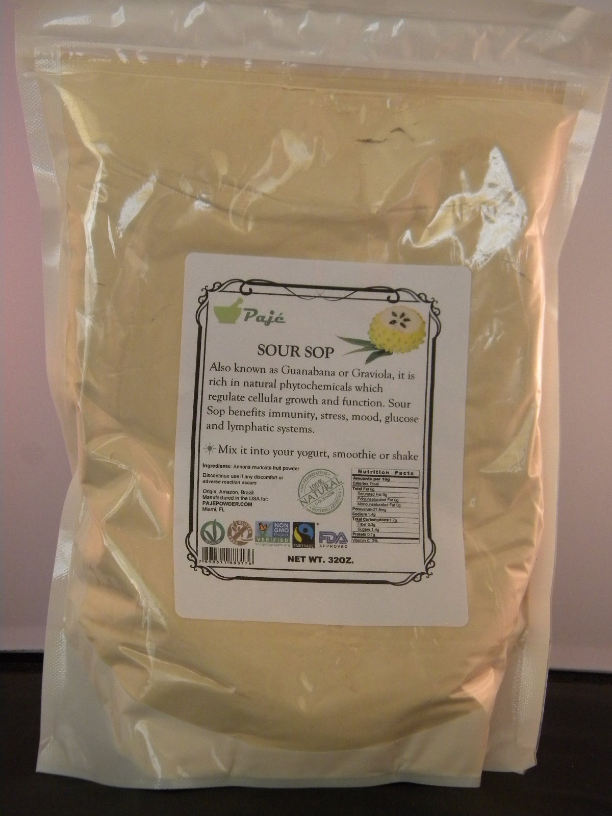 SOURSOP FRUIT powder 4oz 8oz 16oz 32oz 4lb 5lb 10lb Guanabana Graviola – Paje