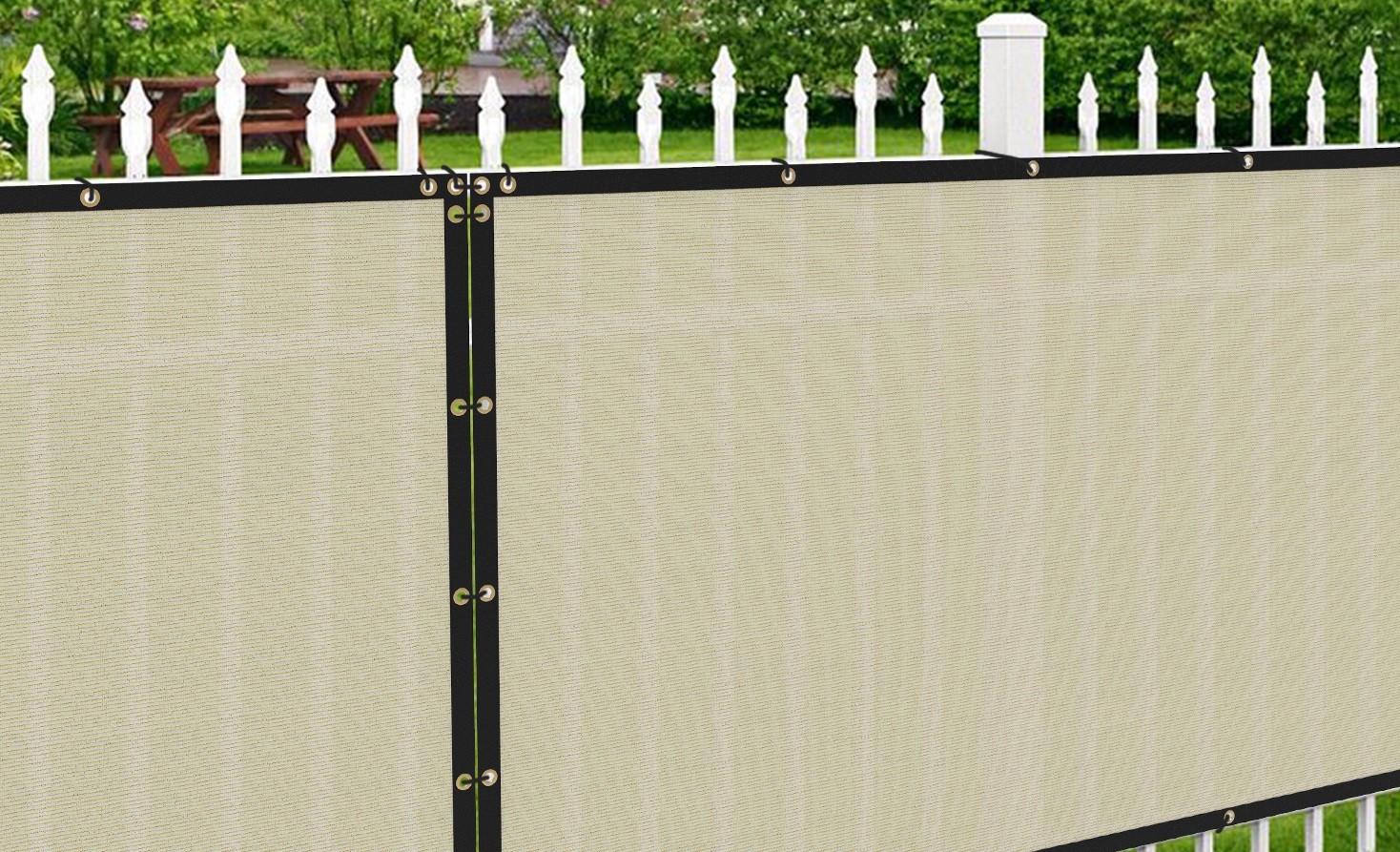 4ft 5ft 6ft 8ft Tall Outdoor Privacy Mesh Fence Screen Cover Zip-Ties Included
