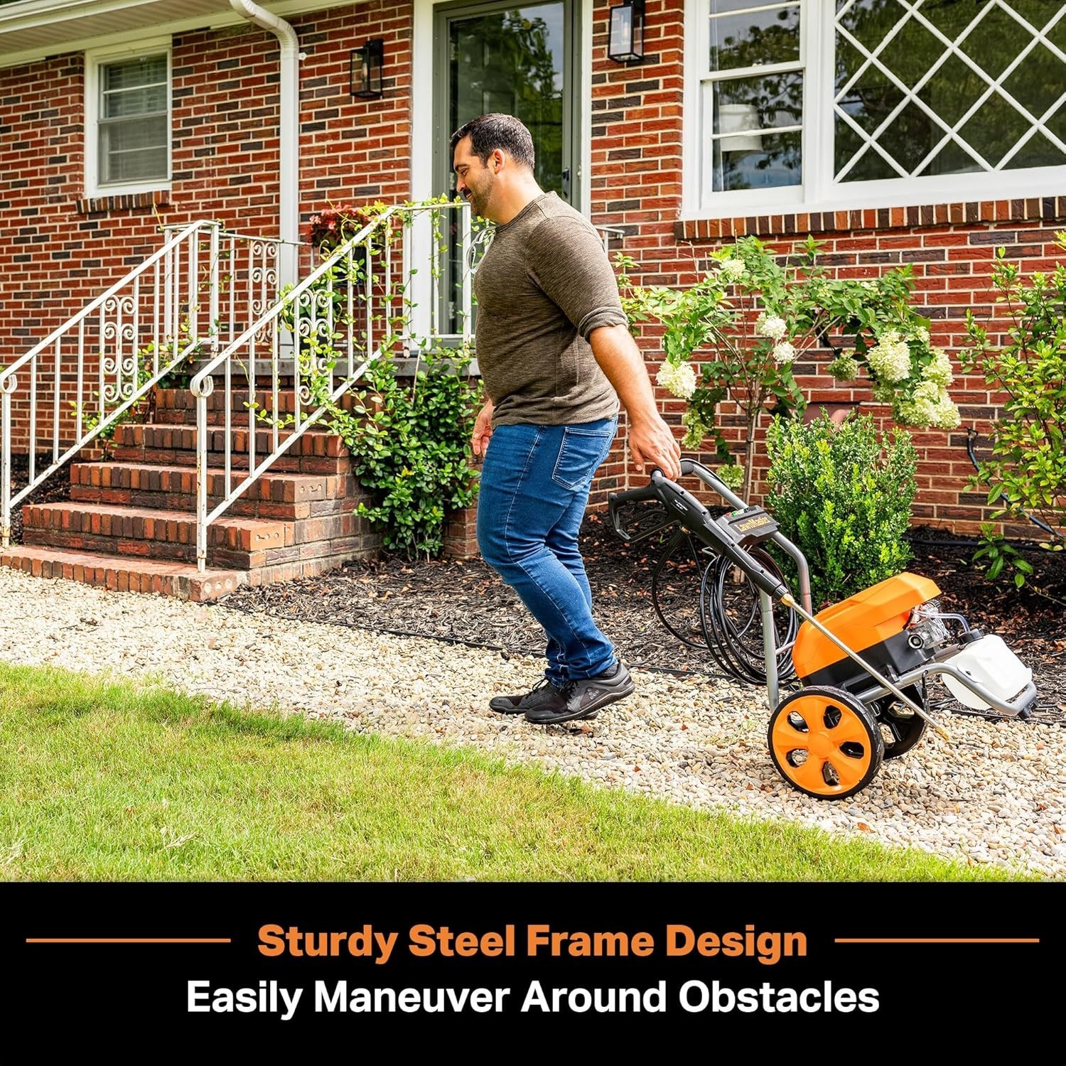 Compact 2300 PSI Electric Pressure Washer with XL Tank & 25-ft Hose for Easy Use