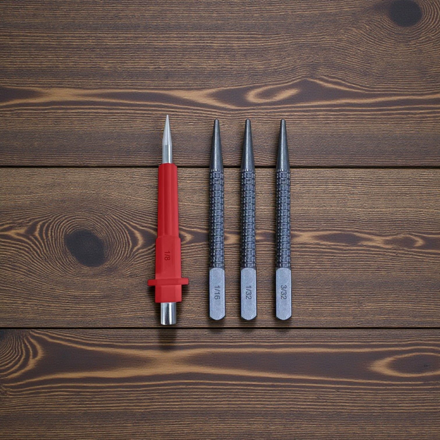 Nail Setter & Center Punch Set 4″ Wood Metal Super Impact Resistance 4-Piece