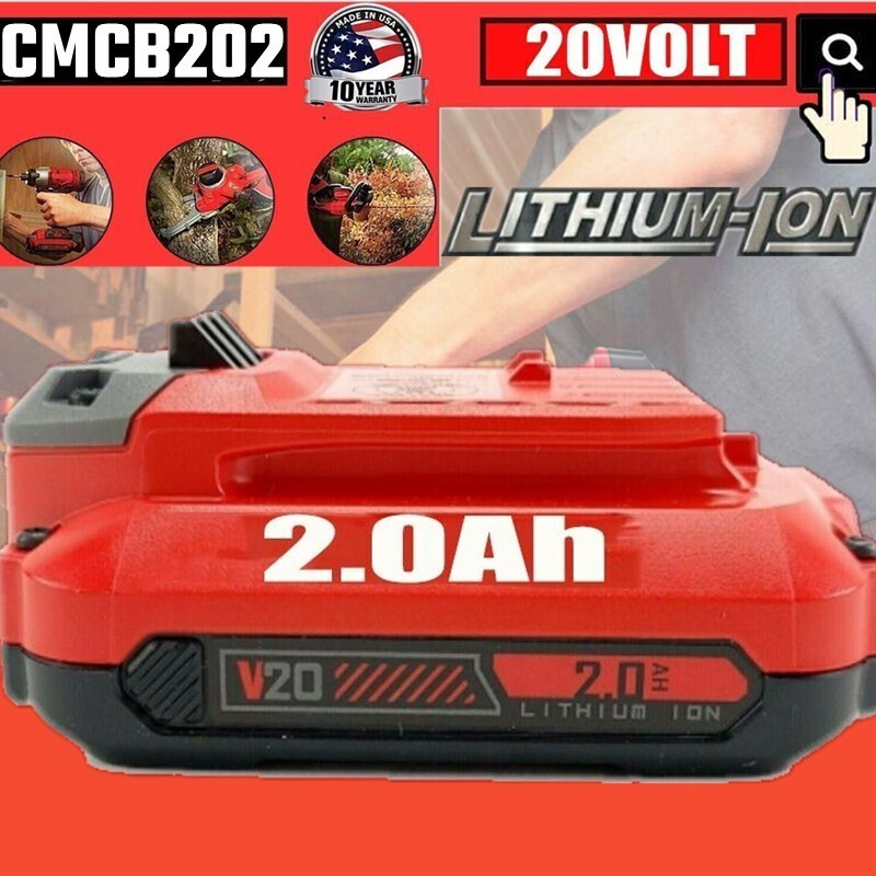 2.0Ah For Craftsman V20 MAX Lithium 20Volt Battery CMCB204 CMCB202 CMCB201 TOOL