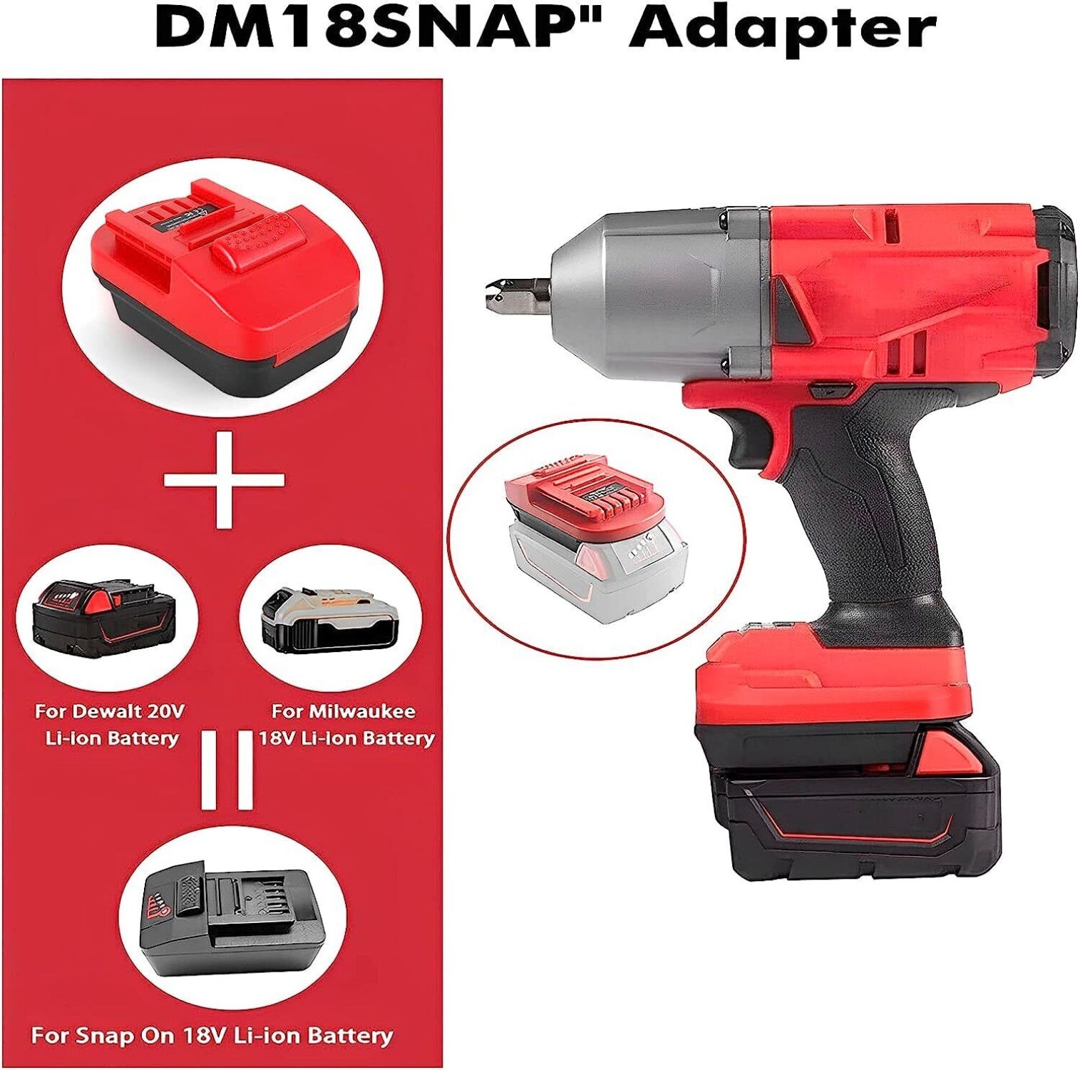 Battery Adapter For Dewalt 20V Battery Convert to For Snap-on 18V Tool DM18SNAP