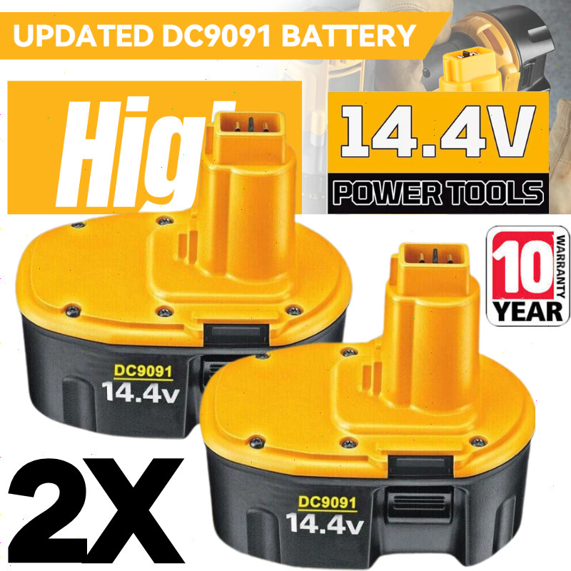 2Pack 14.4 Volt Replacement For DEWALT DC9091 14.4V Battery DW9091 DW9094 DE9091