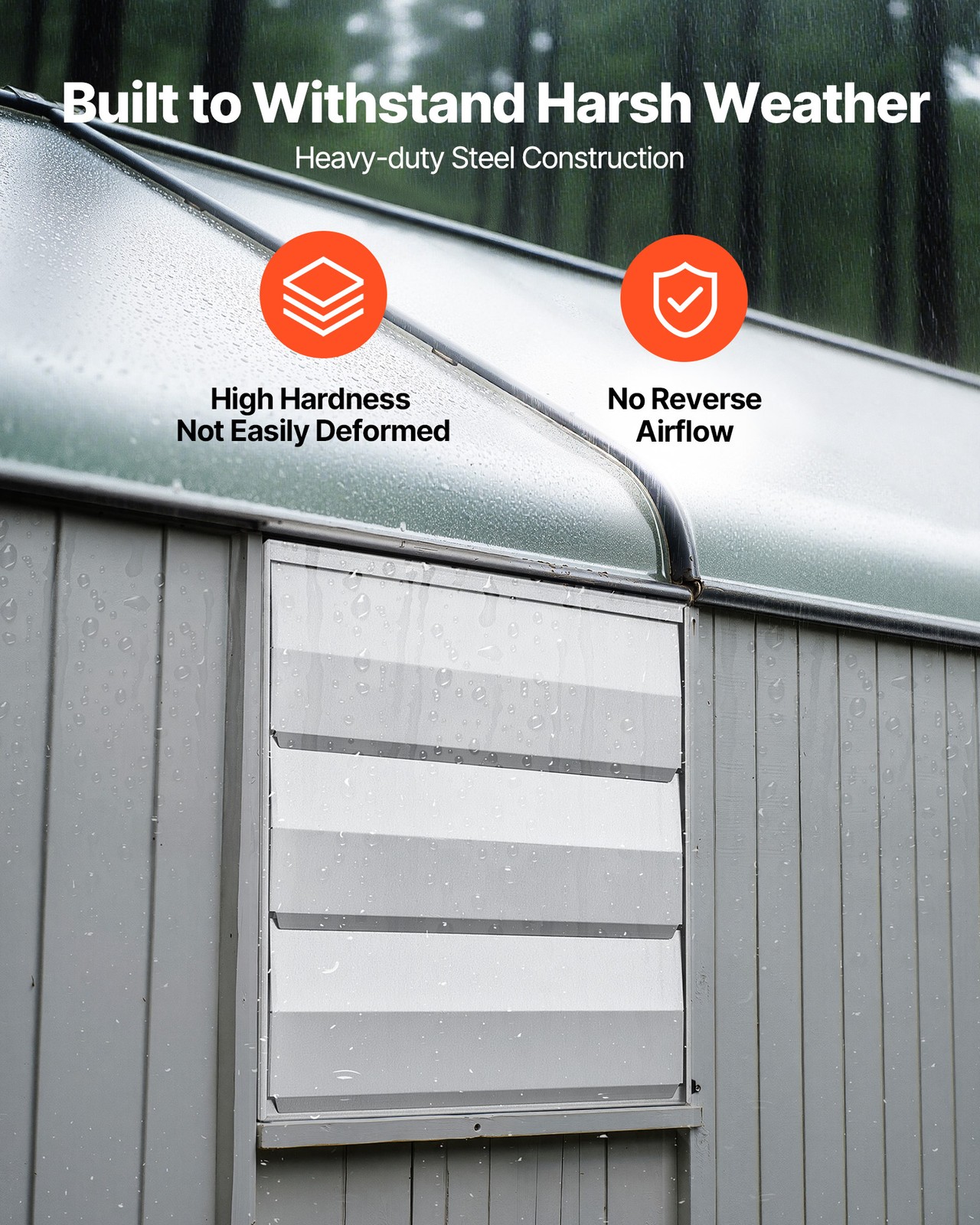 VEVOR 12 Inch Shutter Exhaust Fan Wall Mounted 1347 CFM Automatic Louvers