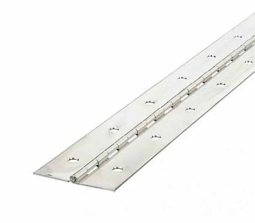 Piano Hinge 3″ x 72 in Bright Nickel Finish Steel Continuous Nonremovable Pin