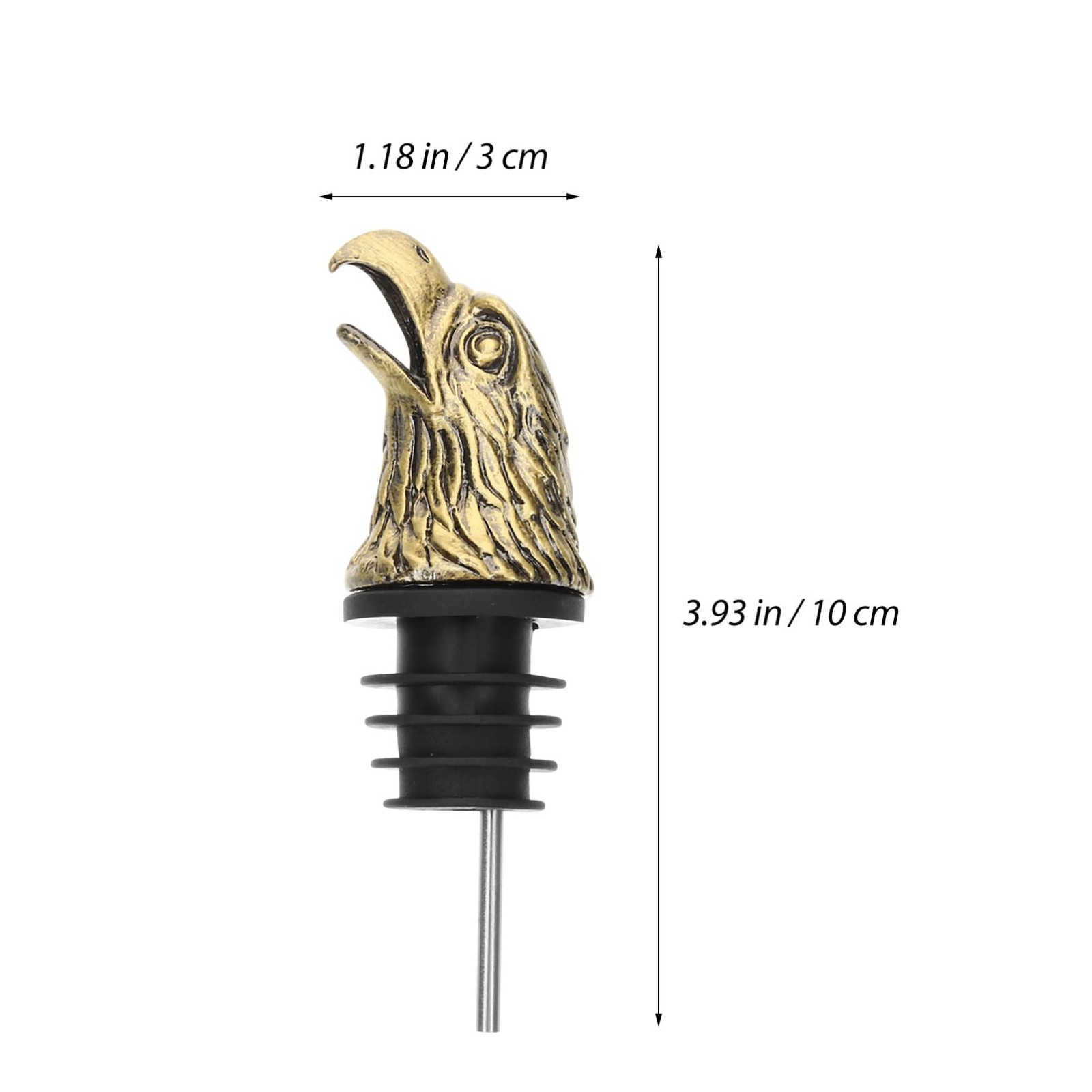 Kichvoe Eagle Head Wine Pourer Reusable Alloy 10.00X3.00X3.00CM, Golden