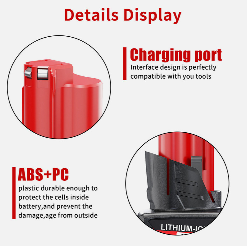 2Pack For Milwaukee For M12 Battery LITHIUM Extended Capacity 48-11-2460 8000mAh