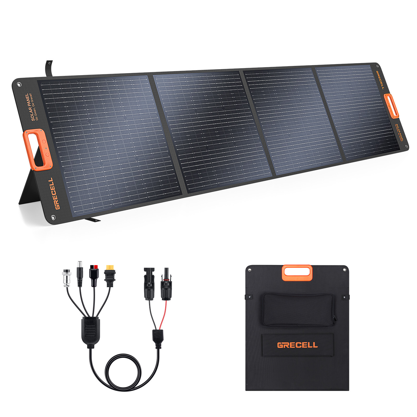 200W Portable Solar Panel for Power Station Foldable Solar Charger w/4 Kickstand