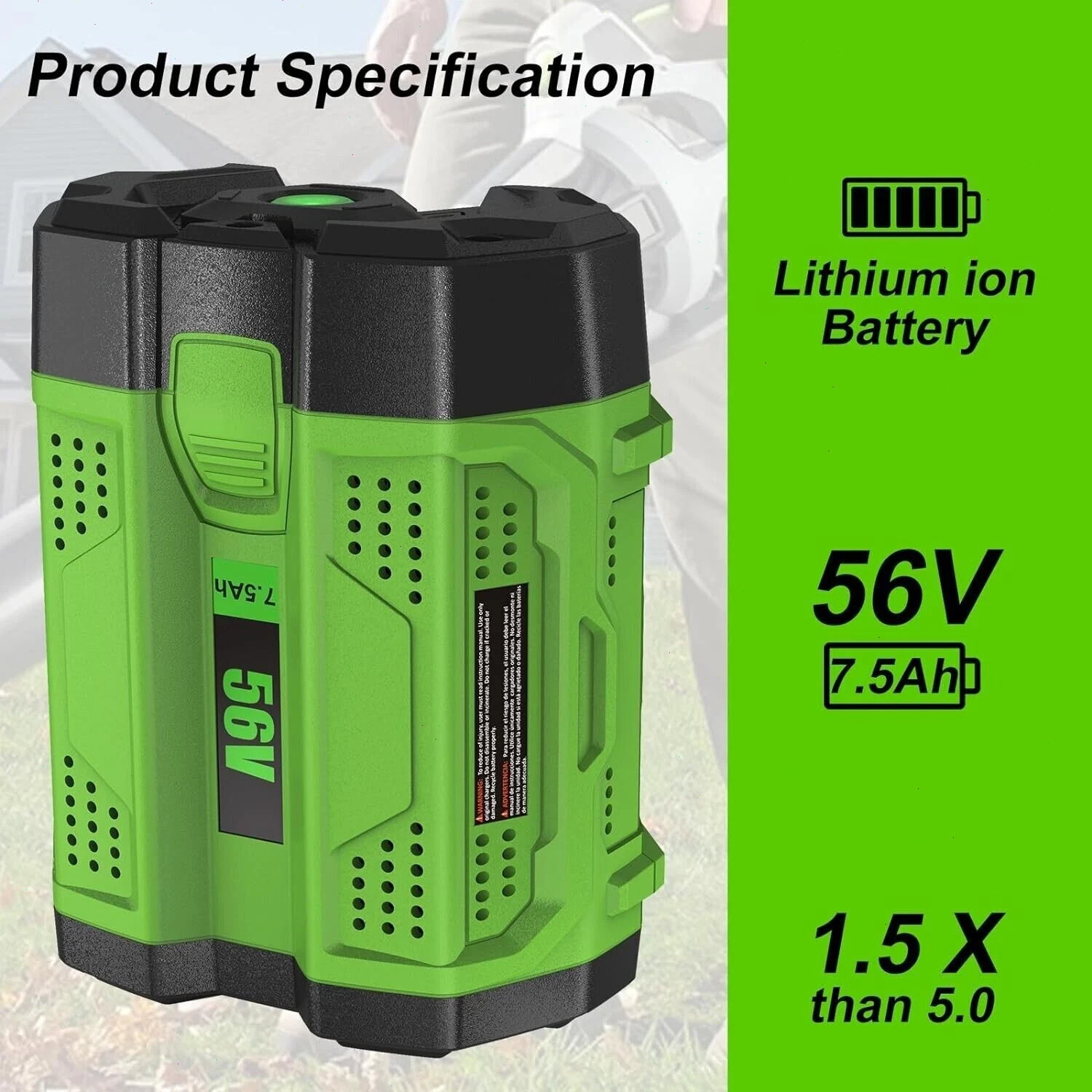 Genuine EGO POWER+ BA2800T 56V 7.5 Ah Lithium-ion Battery Upgrade Fuel Gauge