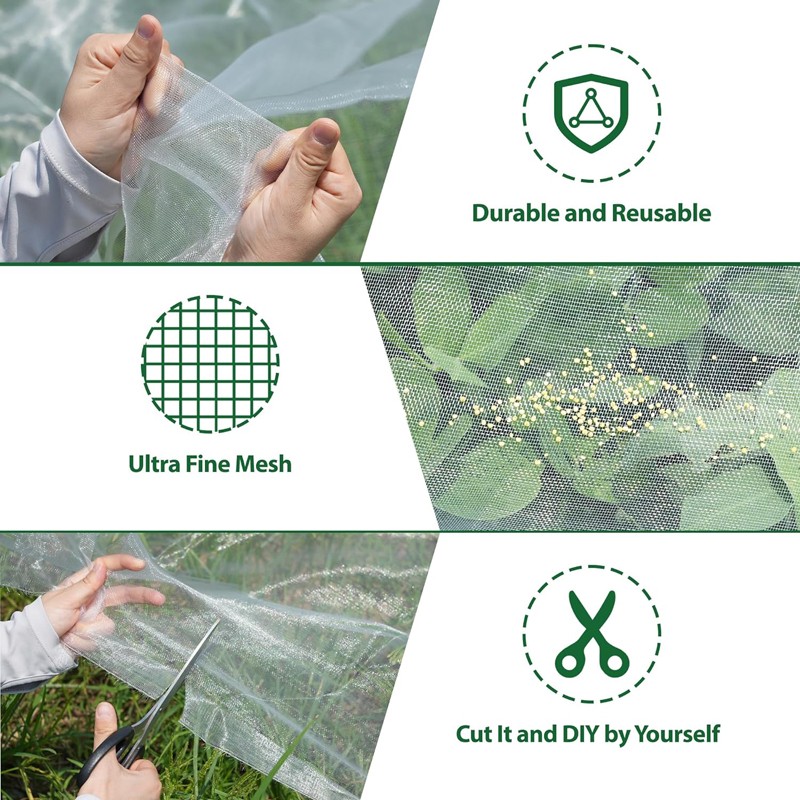 20- 200FT Mosquito Garden Bug Insect Netting Barrier Bird Net Plant Protect Mesh