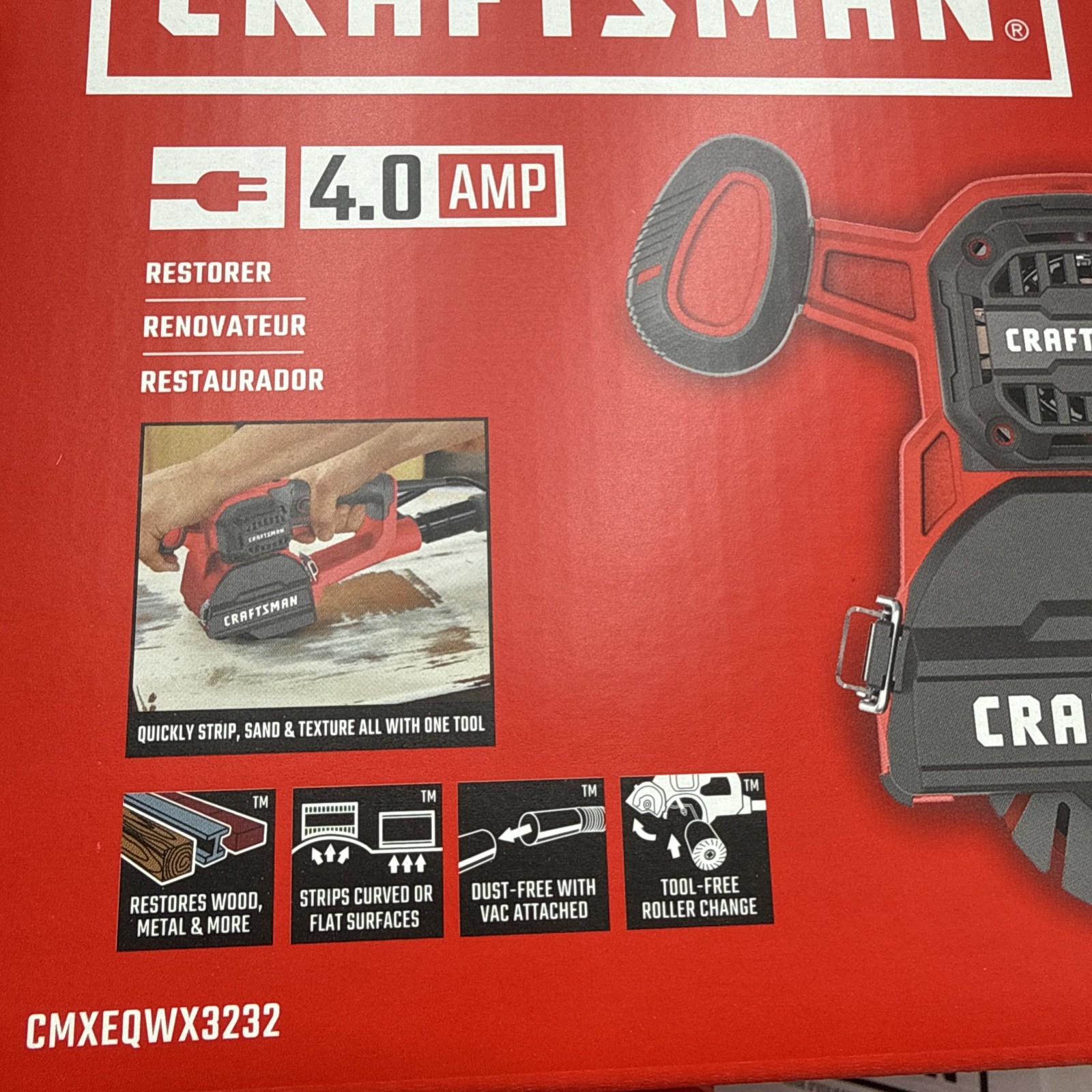 CRAFTSMAN Restorer Drum Sander Paint Finish Removal Dust Management Port