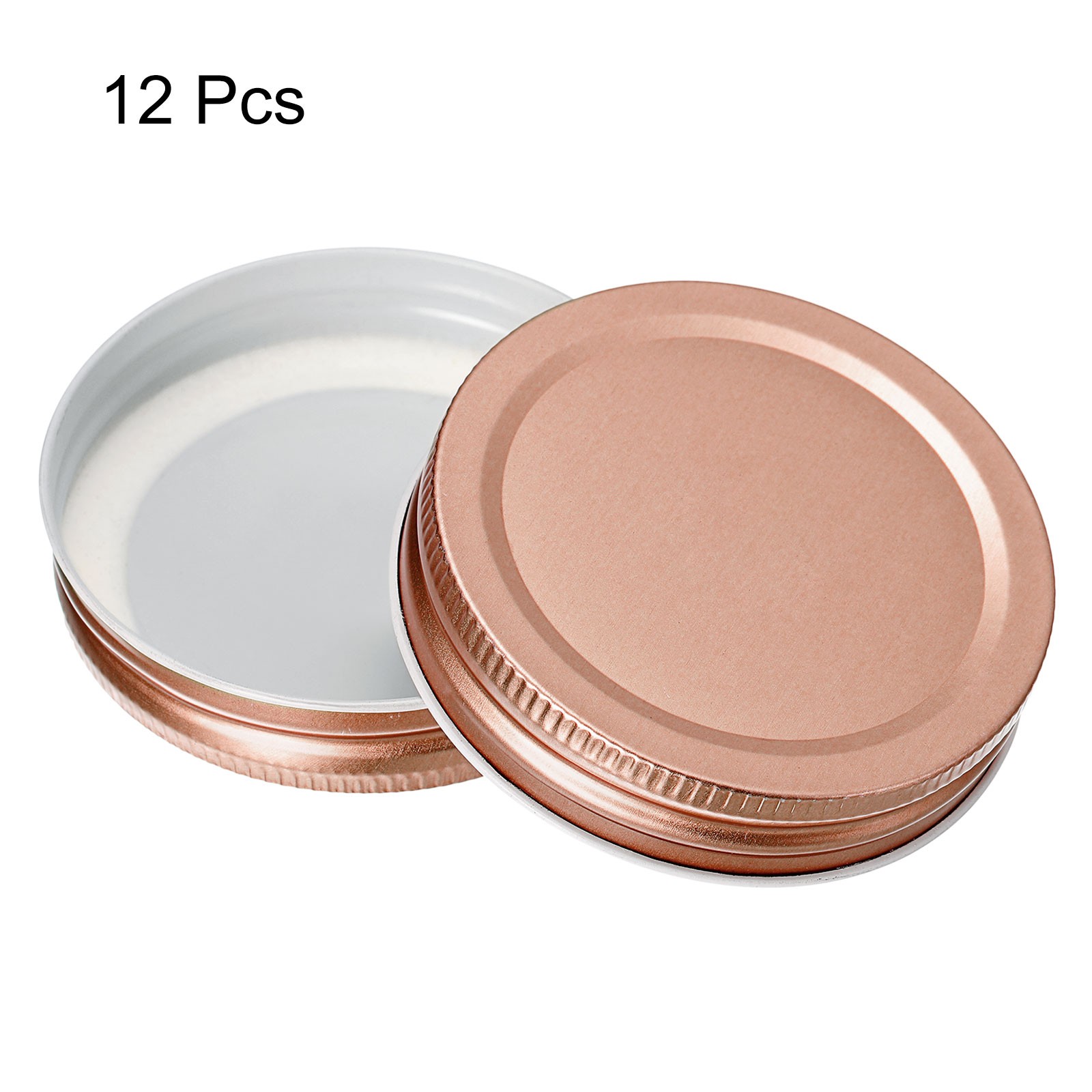 2.76″ Regular Mouth Tin Plate Mason Jar Lid for Canning Jar Rose Gold 12Pcs