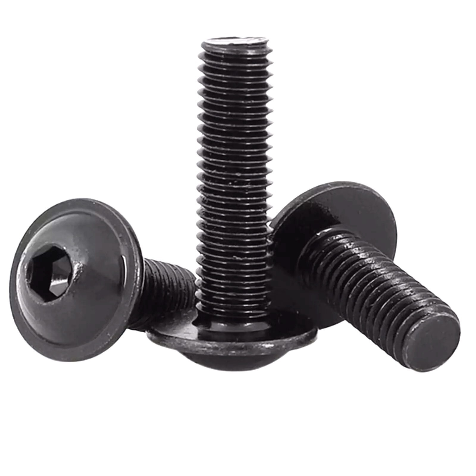 M3 M4 M5 M6 M8 SOCKET FLANGE BUTTON HEAD SCREWS HIGH TENSILE BLACK ALLEN BOLTS