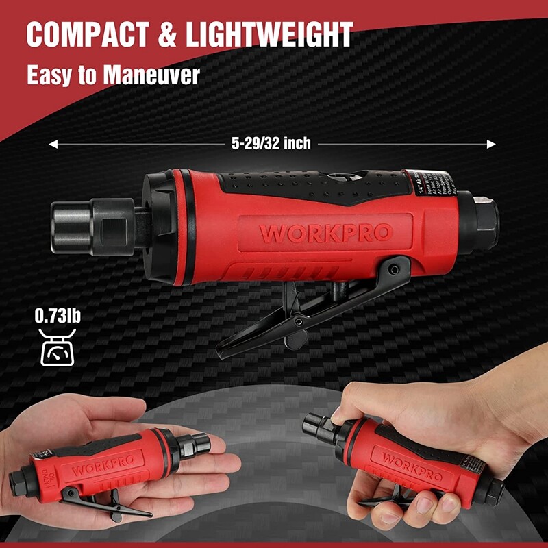 WORKPRO 1/4″ Air Die Grinder Pneumatic Straight Die Grinder Air-Powered 25000RPM