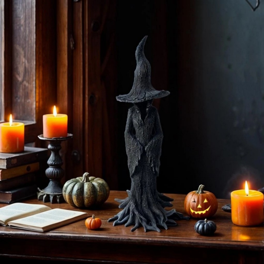 1 Pack Cracker Barrel Tree Witch Statue 2025 30 cm Halloween Decor – New in Box