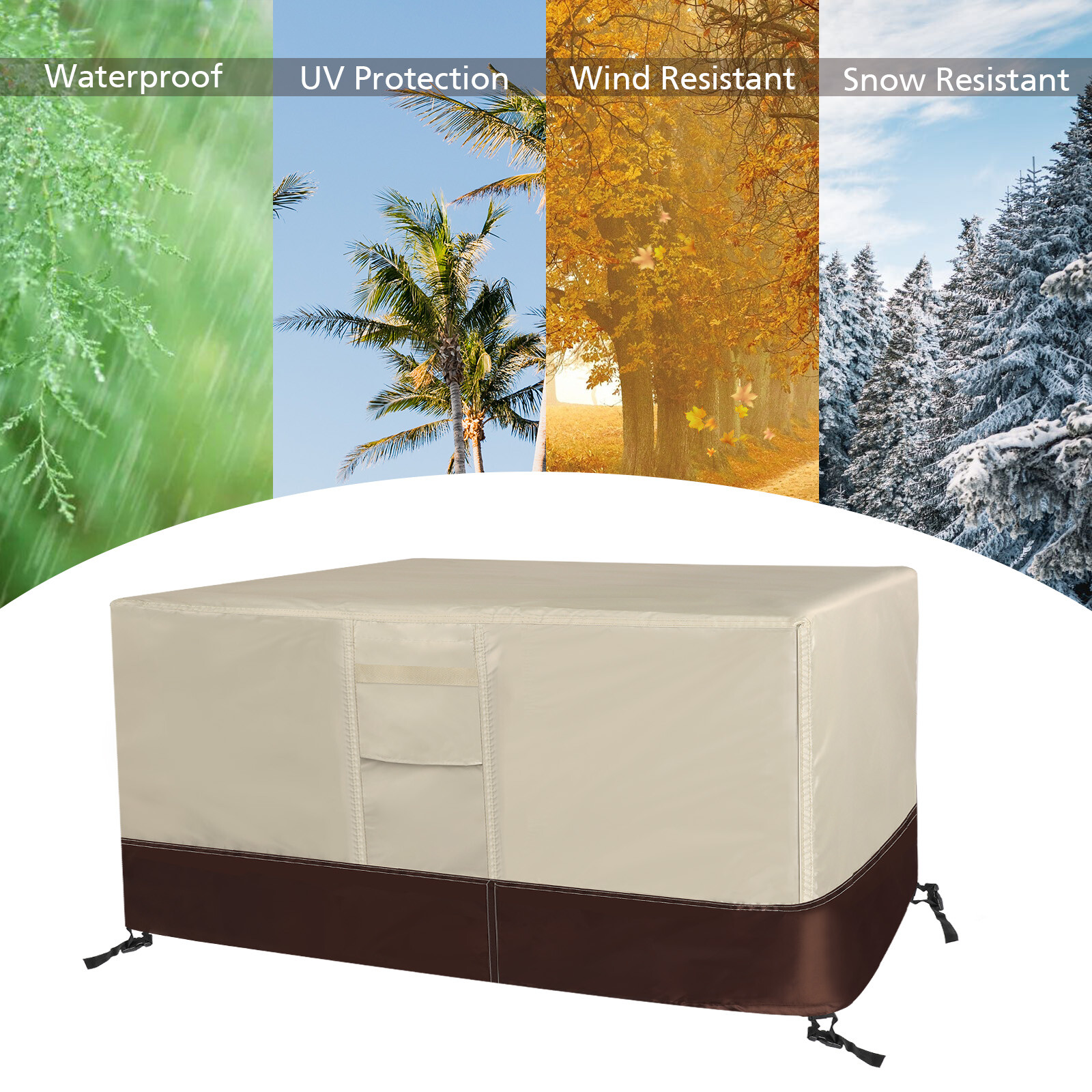 Upgrade Waterproof Garden Patio Furniture Cover Rectangular Table Dust Protector