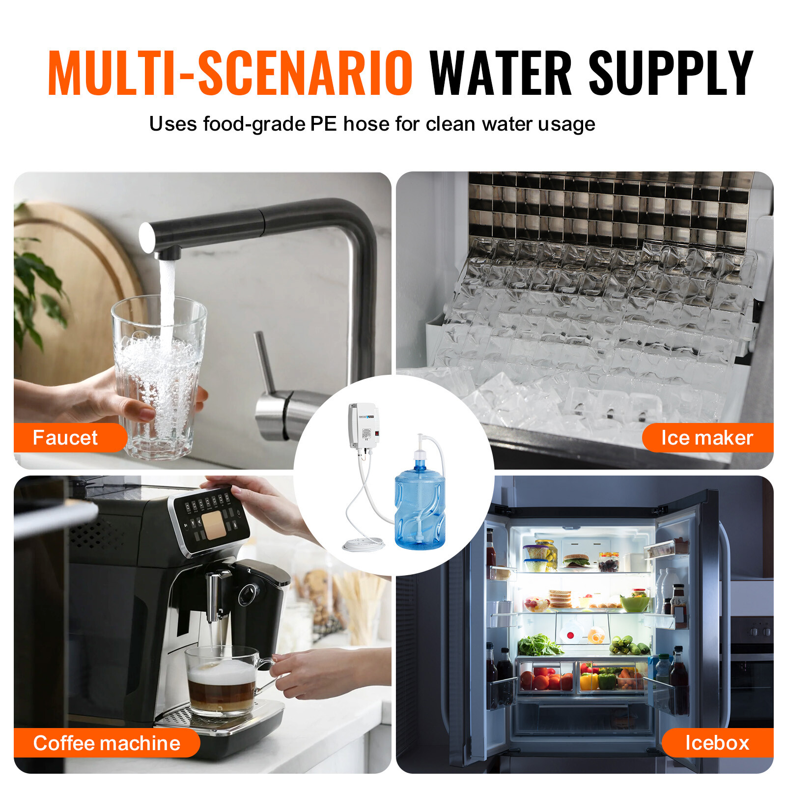 VEVER AC Bottled Water Dispensing Pump System Dispenser Replace Bunn Flojet 110V