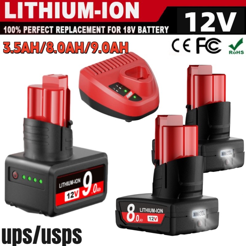 NEW For Milwaukee for M12 LITHIUM Extended Capacity 8.0Ah LCD Battery 48-11-2460