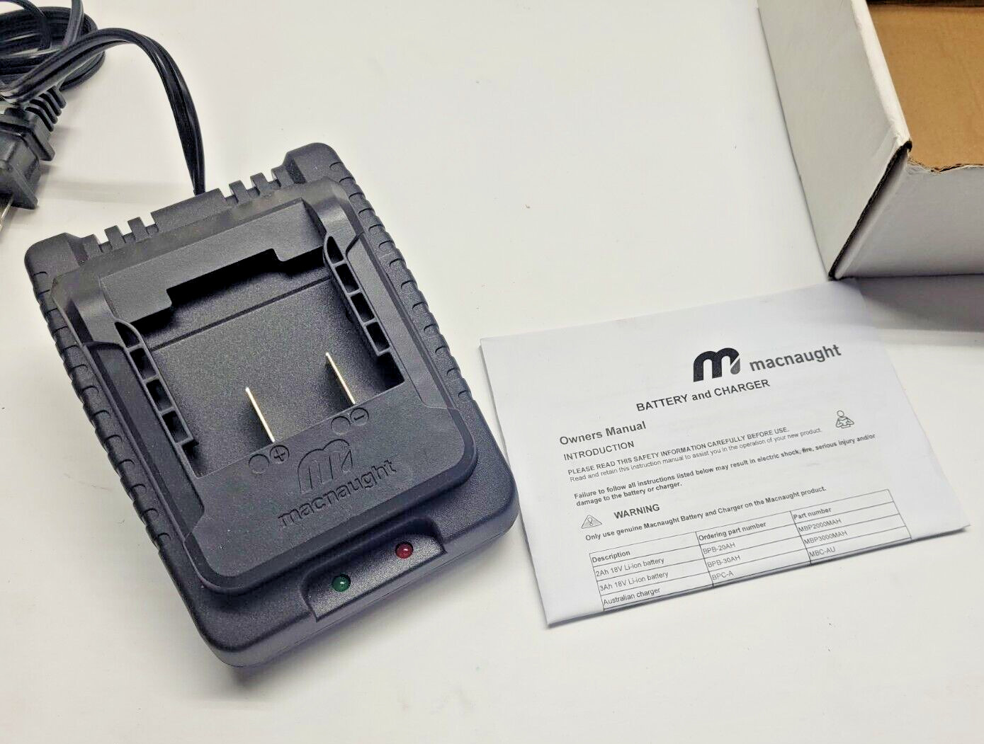 Macnaught BOP20/60 18V Class 2 Battery Cradle Charger Model No MBC-US PN# BPC-U