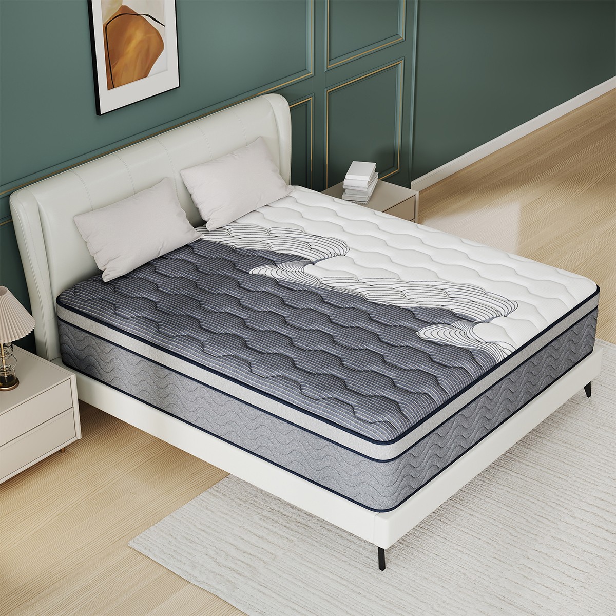 12″ Dual Firm Soft Hybrid Mattress Memory Foam Spring Full Queen King in a Box