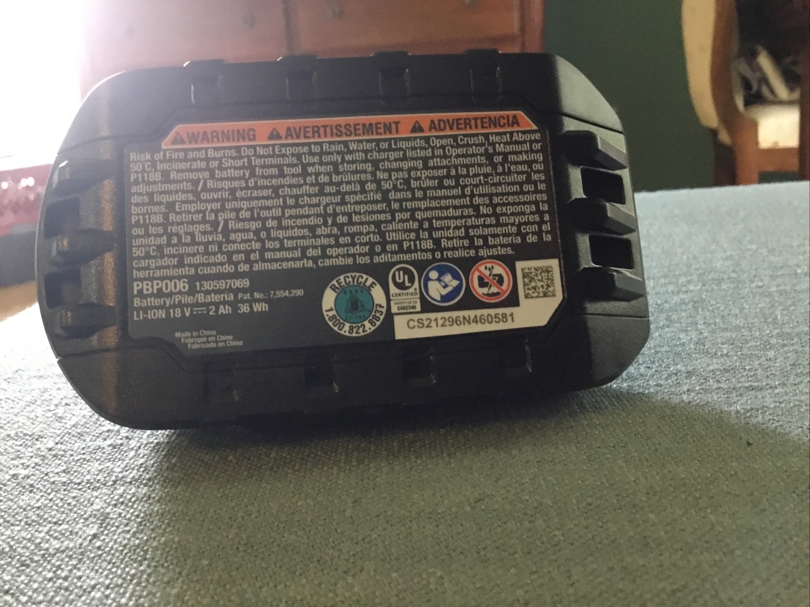 Ryobi PBP006 ONE+ 18V Lithium-Ion 2.0 Ah Compact Battery LOC4A