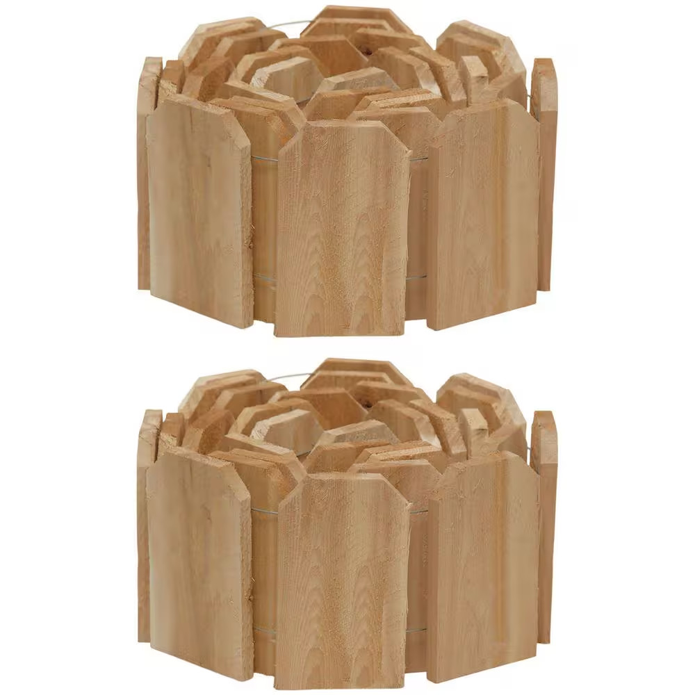 120 In. L X 0.75 In. W Cedar Wood Lawn Edging (2-Pack, 240 In. L Total)