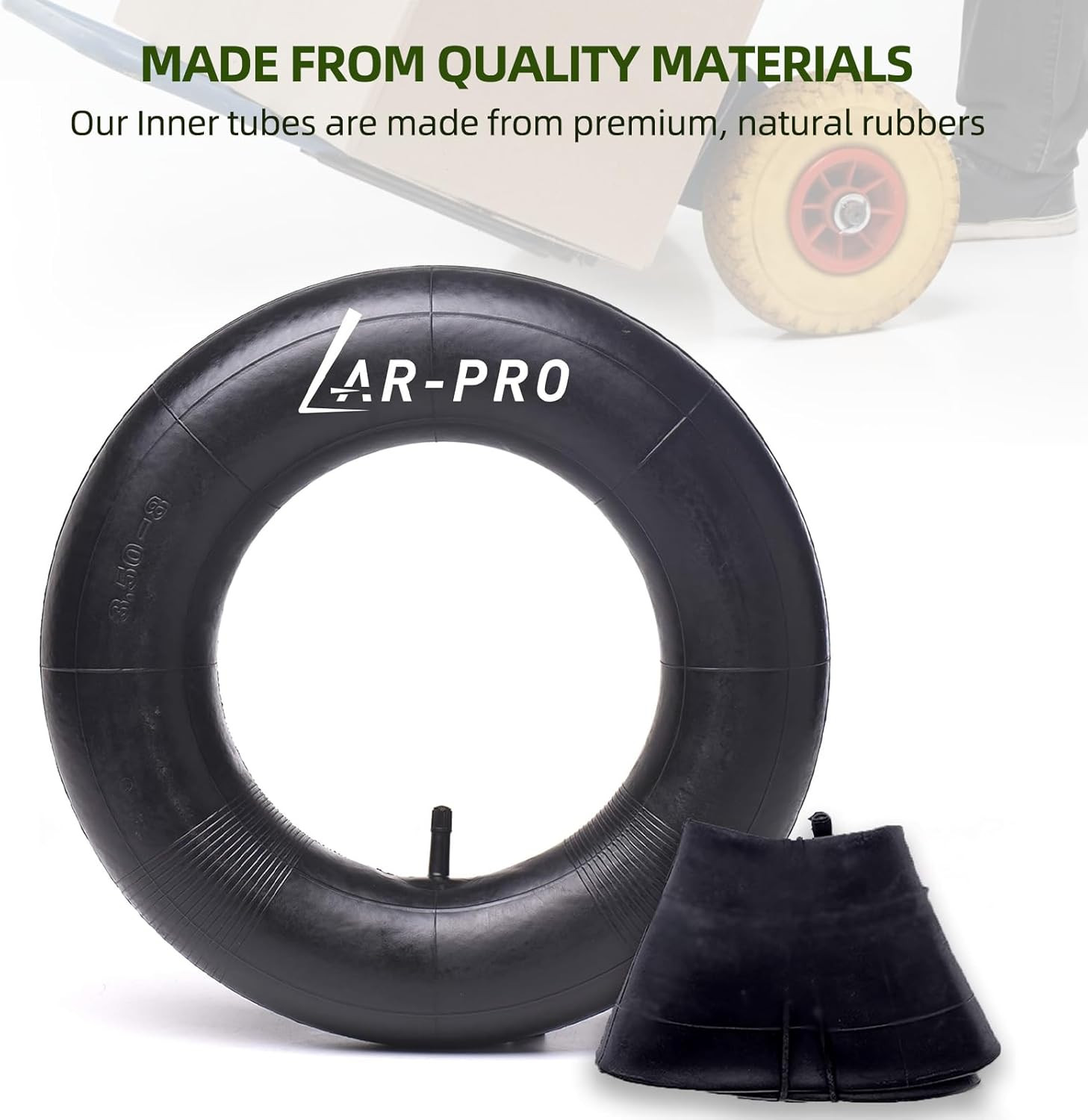 2 Pack 3.00/3.50-8 Replacement Inner Tubes for Pneumatic Wheelbarrow Wheel,Cart