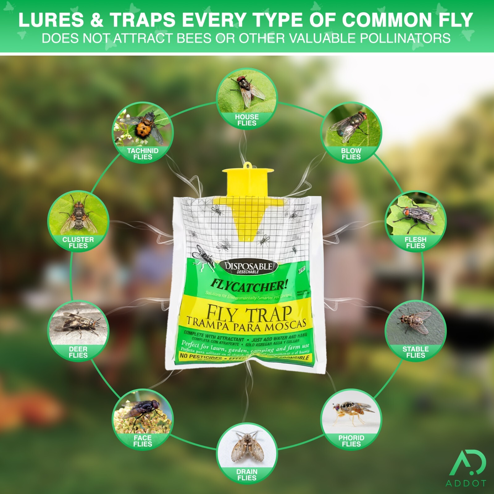 Outdoor Disposable Fly Trap / Fly Catcher – Hanging Style (4 Pack)