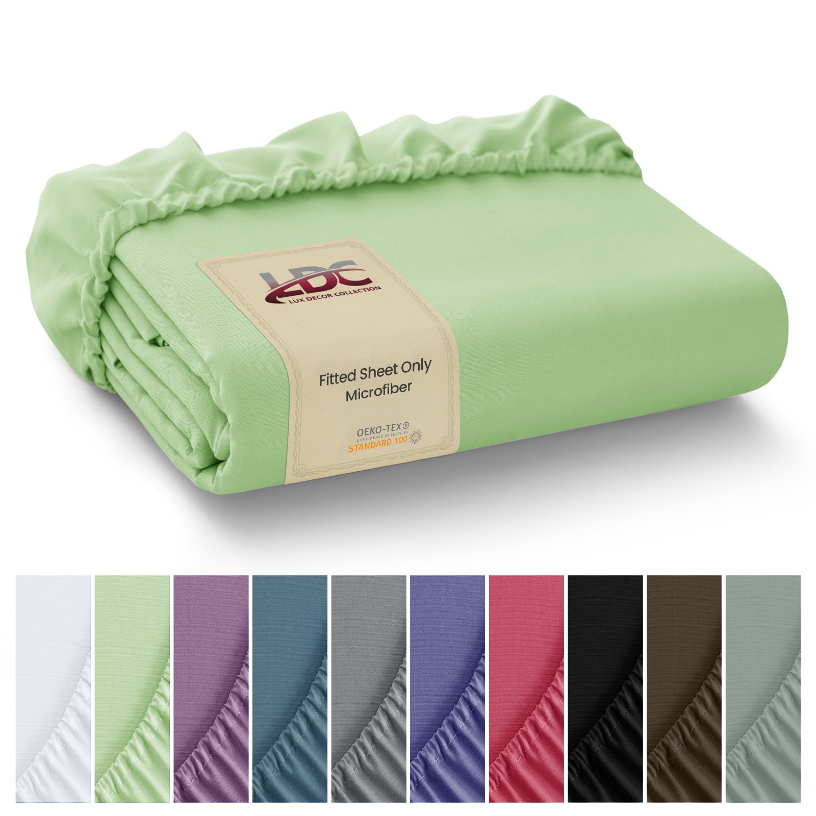 Premium Fitted Sheet Solid Deep Pocket Soft Microfiber Breathable Bottom Sheets