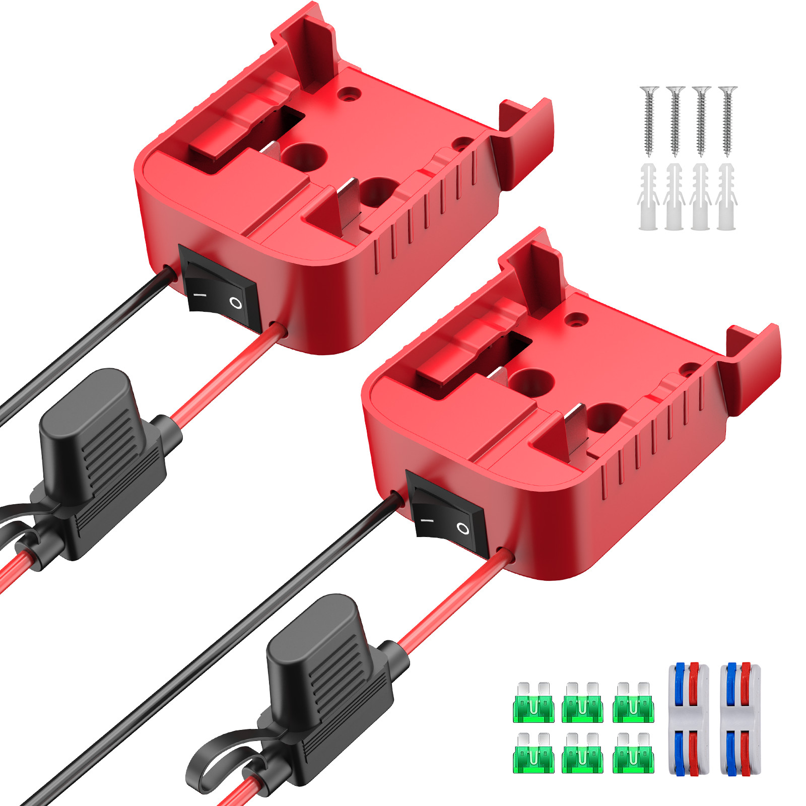 2 Pcs Power Wheel Adapter Compatible With Milwaukee 18V Battery for DIY RC Car