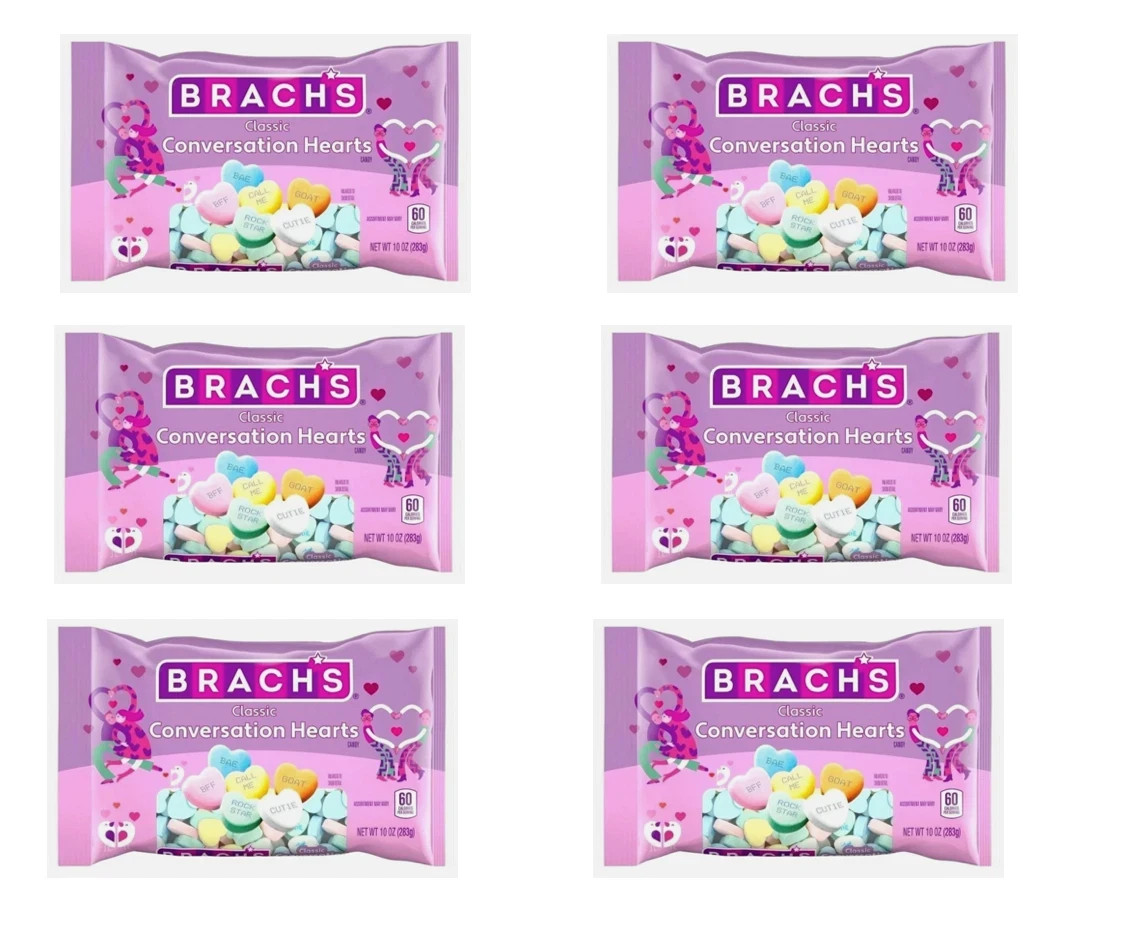 BRACH’S / Classic Conversation Hearts / LOT of (6) 10oz Bags / 🩷Exp. 7/2027🩷