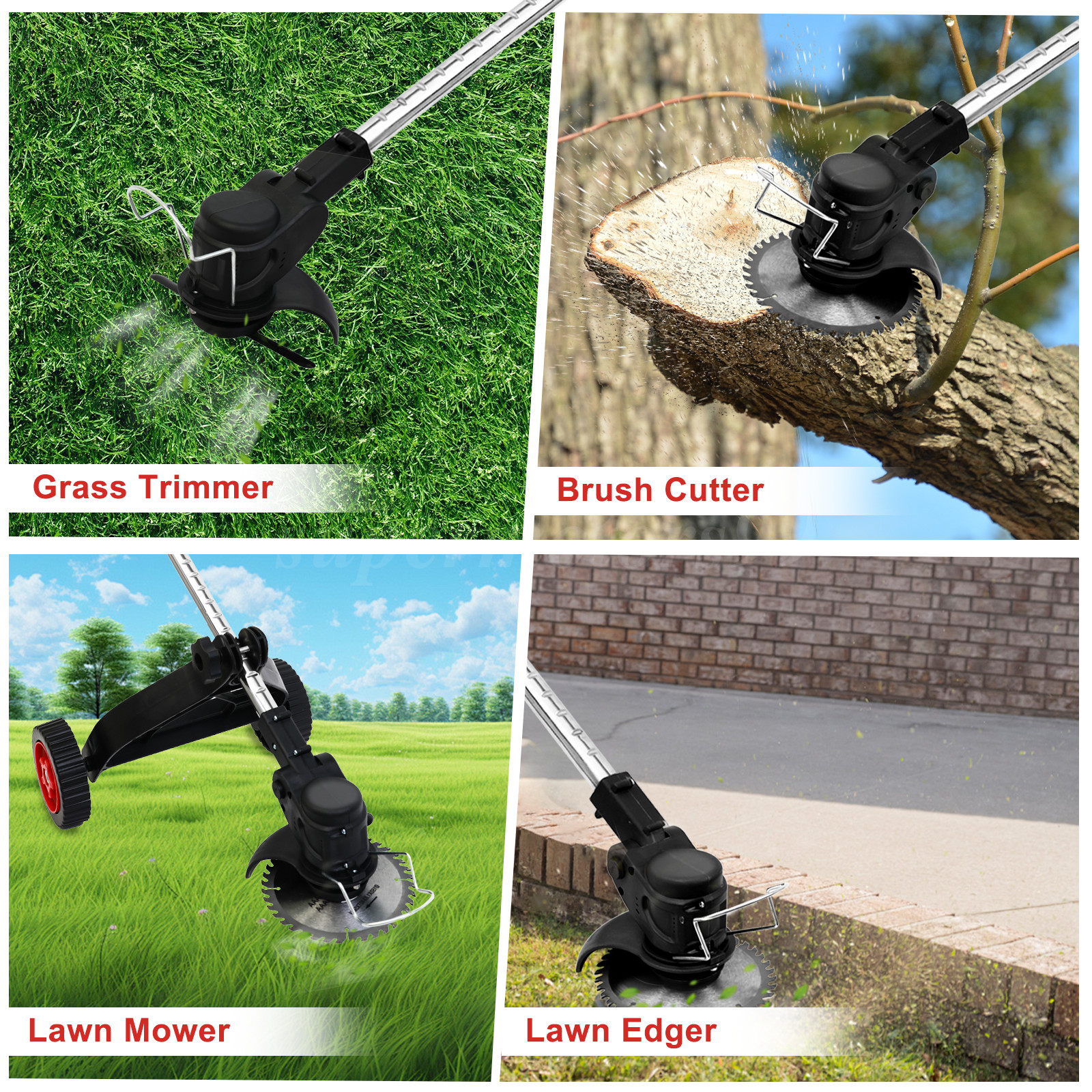Cordless WeedEater Electric Lawn Mower Lawn Edger Grass String Trimmer 2500W NEW