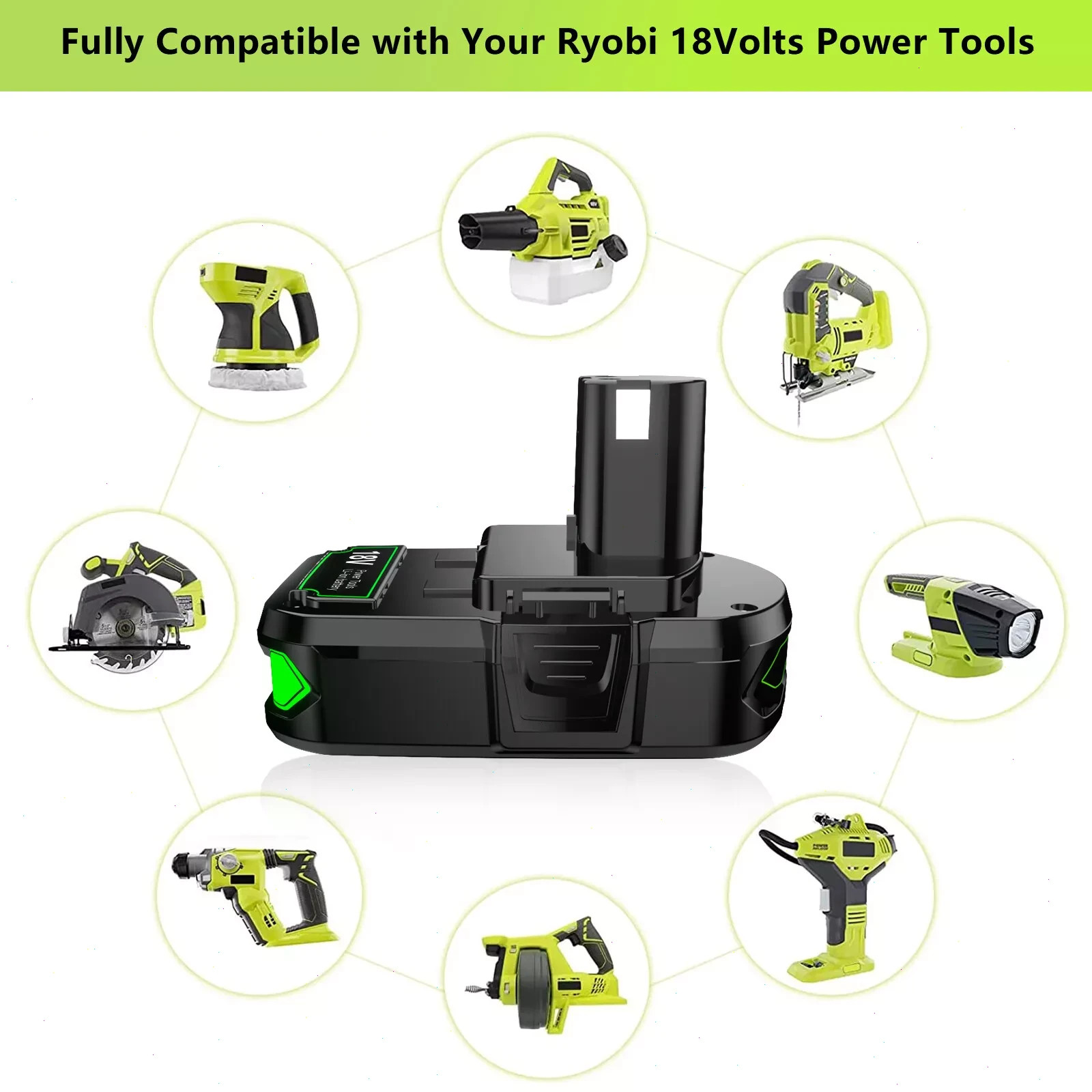2X 3.6Ah Replacement For Ryobi 18V Lithium Battery P102 P103 P105 P107 P108 P109