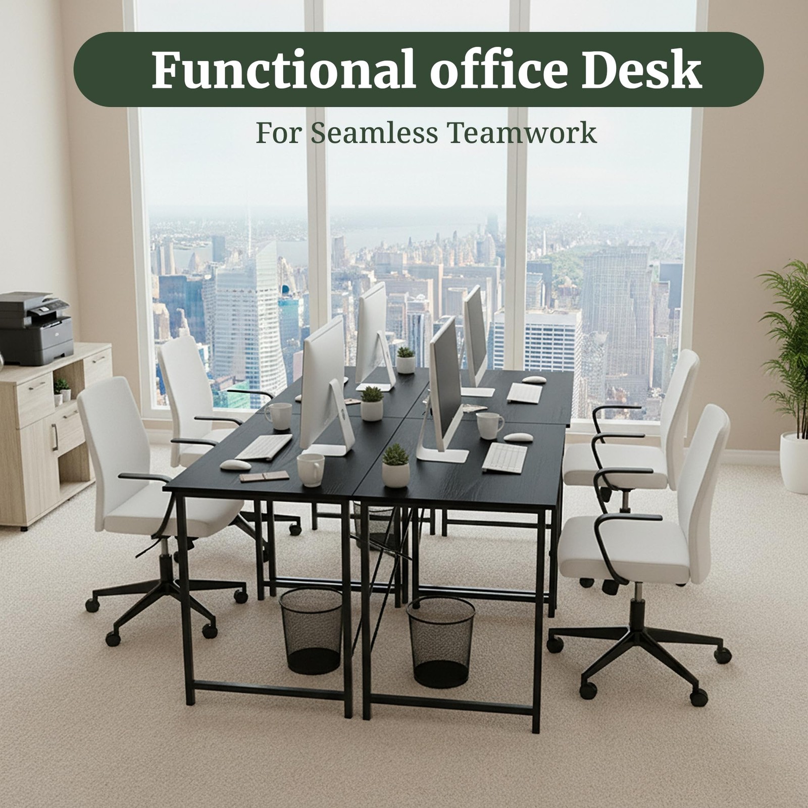 Black Computer Desk 32 Inch Simple Home Office Study Writing Table Sturdy