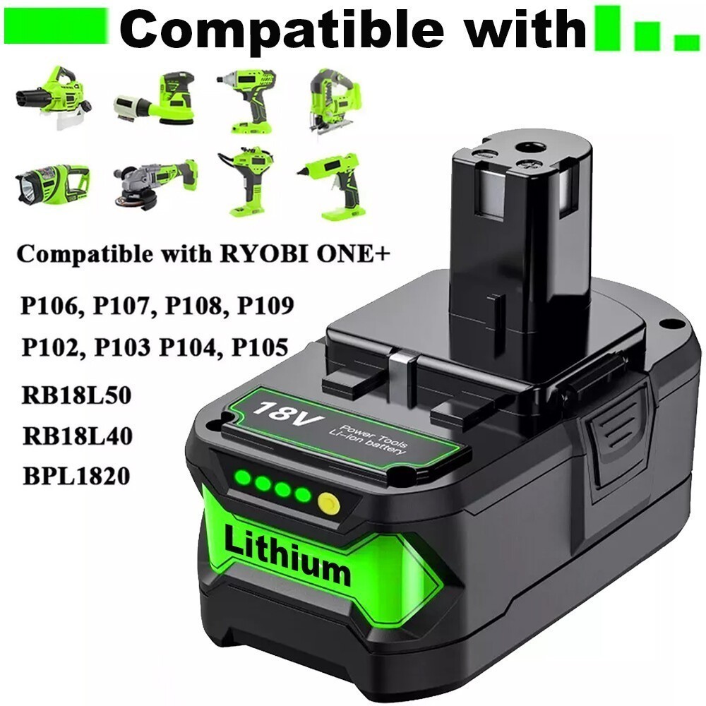2PACK 18V 8.0Ah For RYOBI P108 One Plus High Capacity Battery Lithium-Ion New