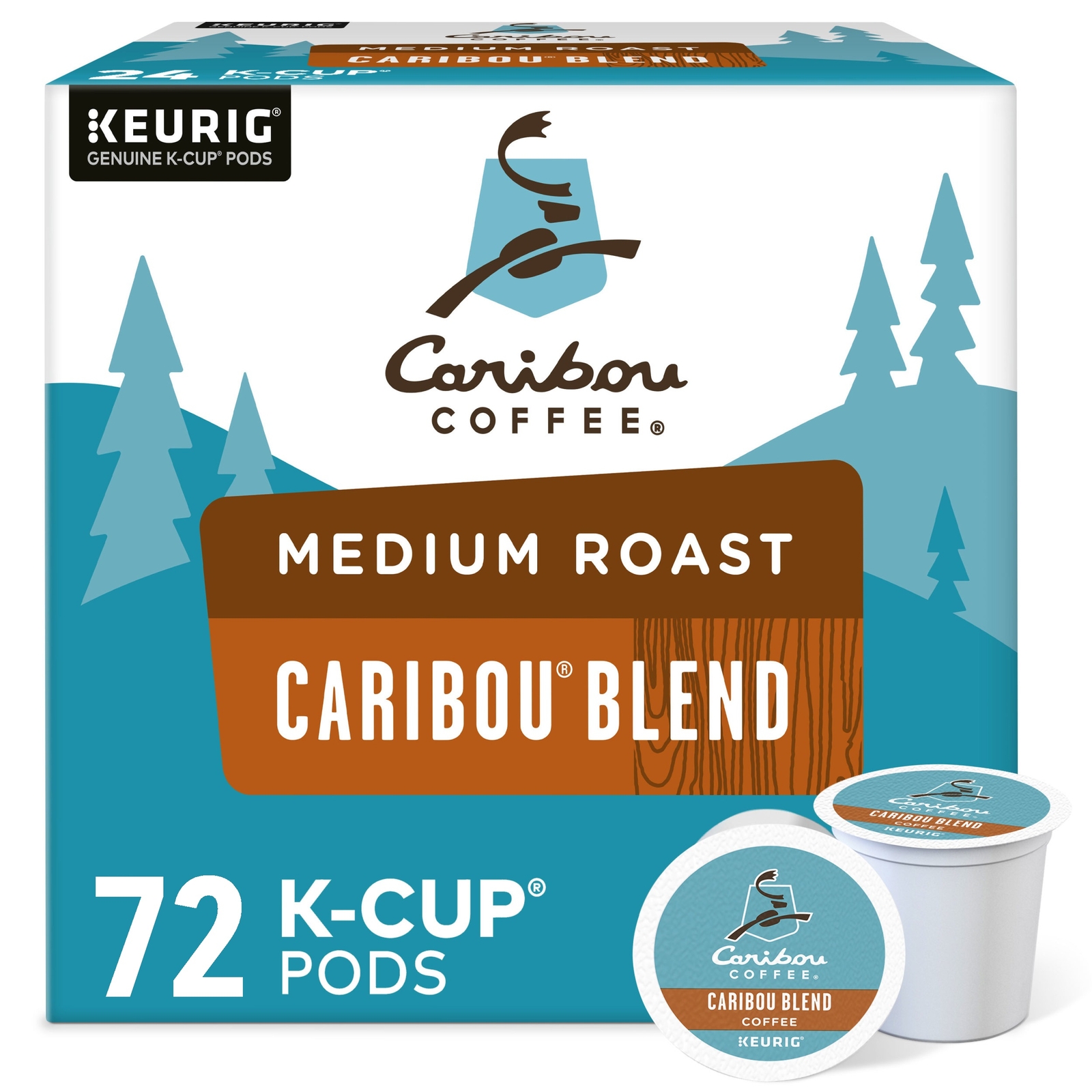 Caribou Blend Coffee, K-Cups, Medium Roast, 72 Count