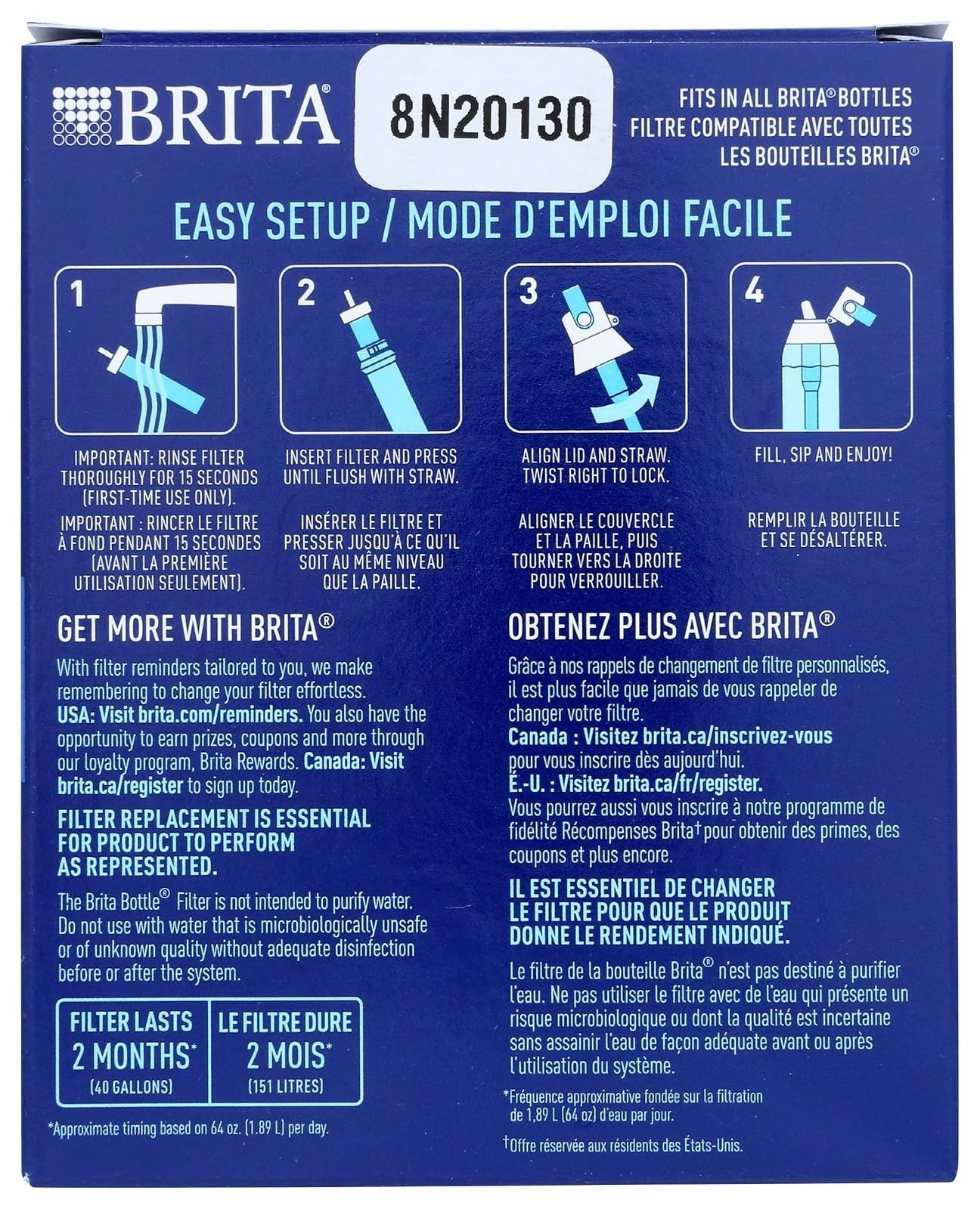 BRITA Water Bottle Replacement Filters – BPA-Free, 3 Pack, Lasts 2 Months