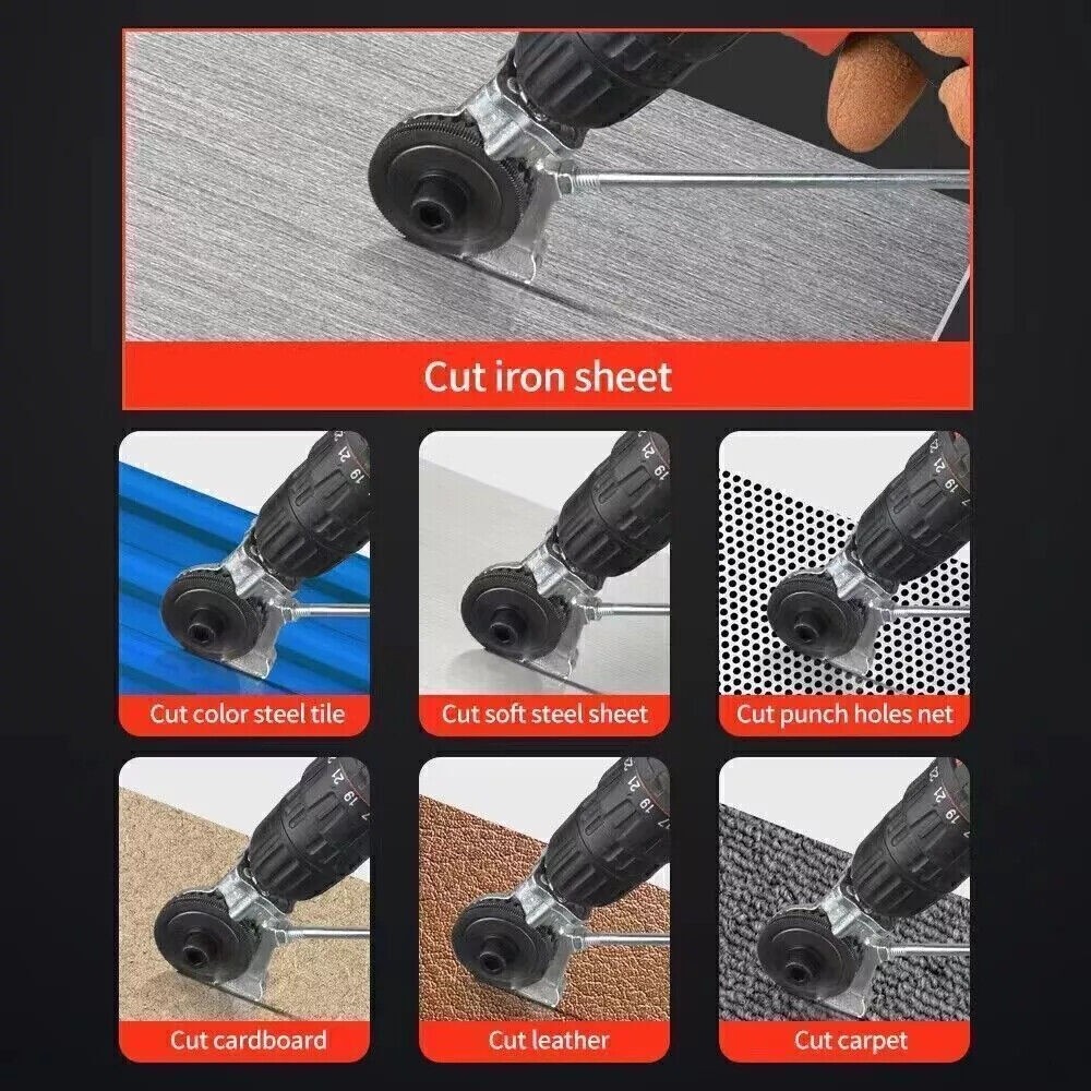 2PCS Electric Drill Shears Plate Cutter Attachment Metal Iron Tin Quick Cutting-