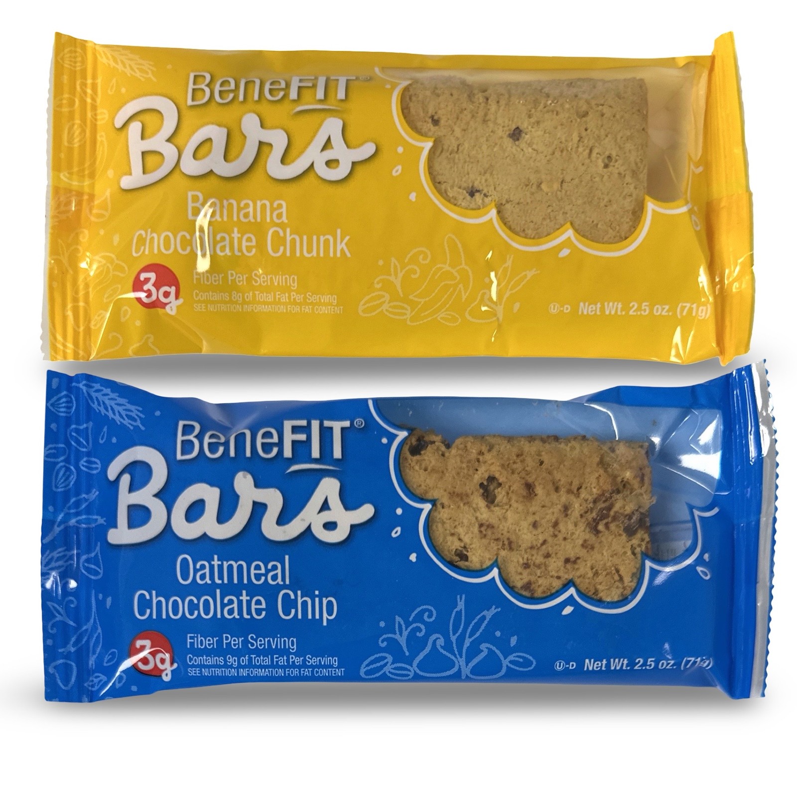 2 Flavor Benefit Bar Combo Featuring Banana Chocolate Chunk & Oatmeal Chocolate