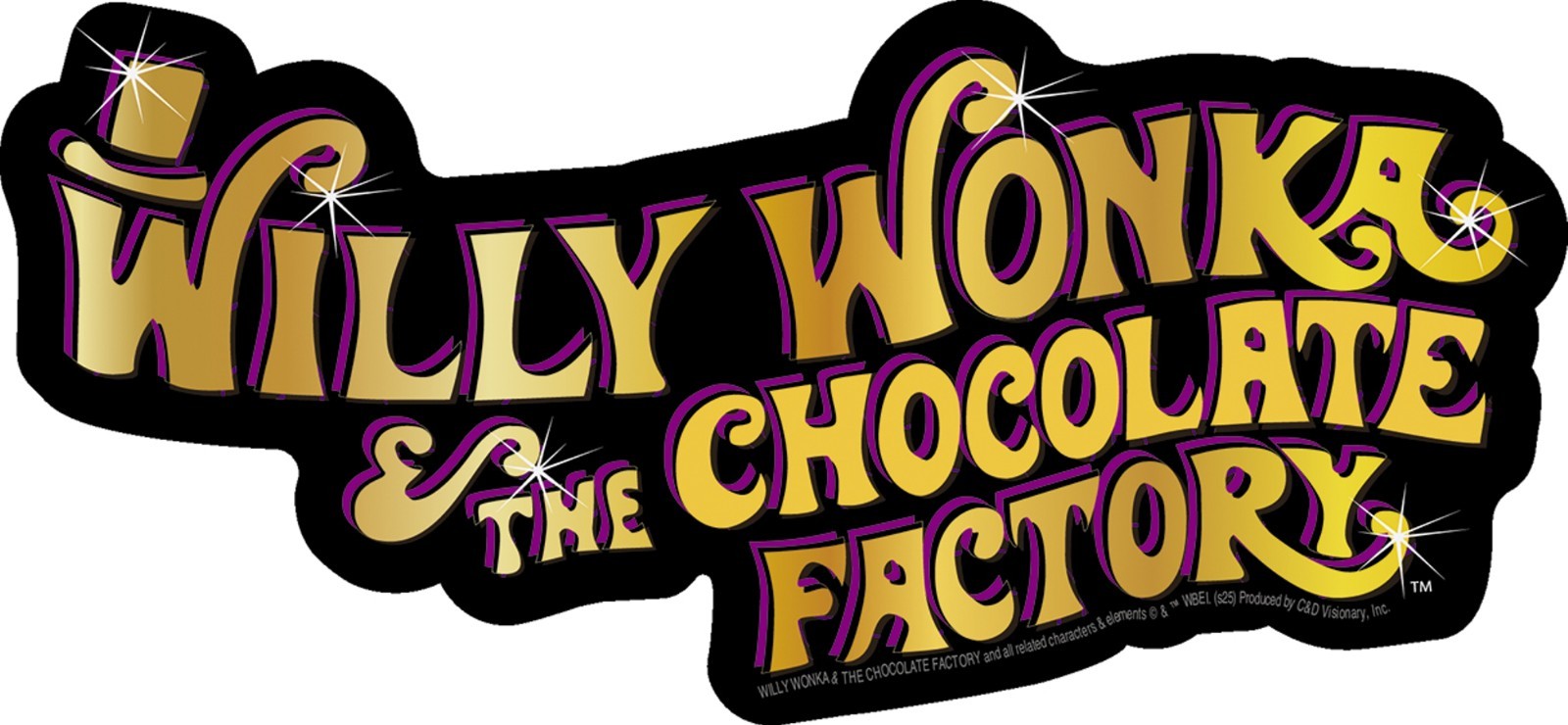 Sticker – Willy Wonka Chocolate Factory Classic 1970s Movie Shiny Logo