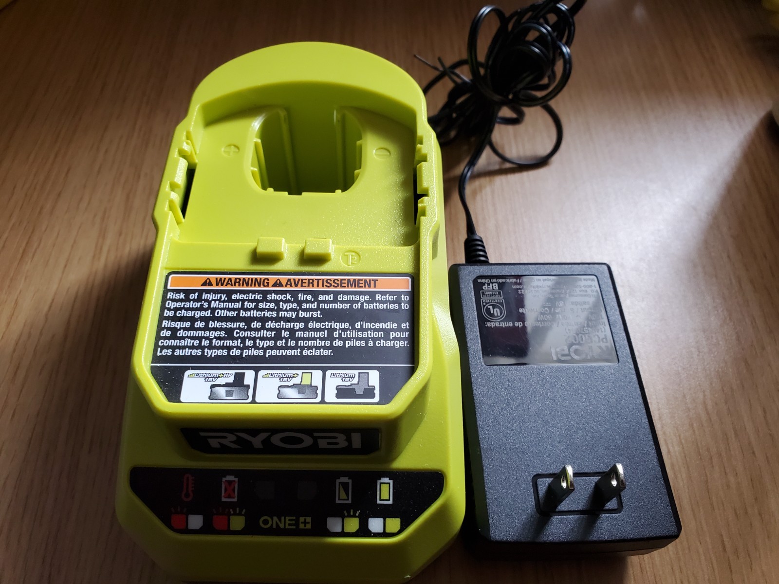 Ryobi 18V ONE+ Lithium-Ion Battery Charger OEM