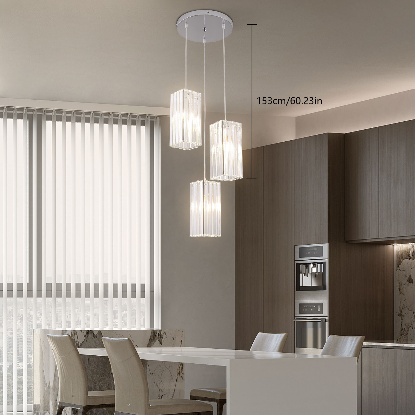 110V Ceiling Fixture 3-Light Chandelier Dining Room Ceiling Lamp Pendant Light