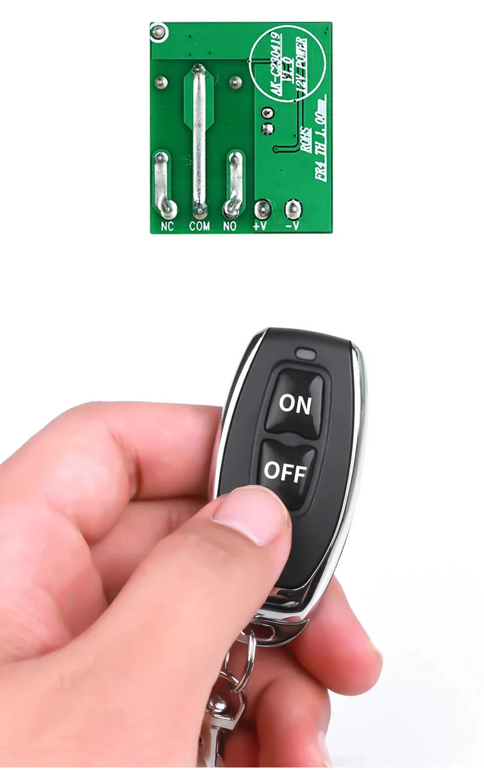 433MHz Wireless Remote Switch DC 12V 1CH RF Relay & 2CH Transmitter Door Lock