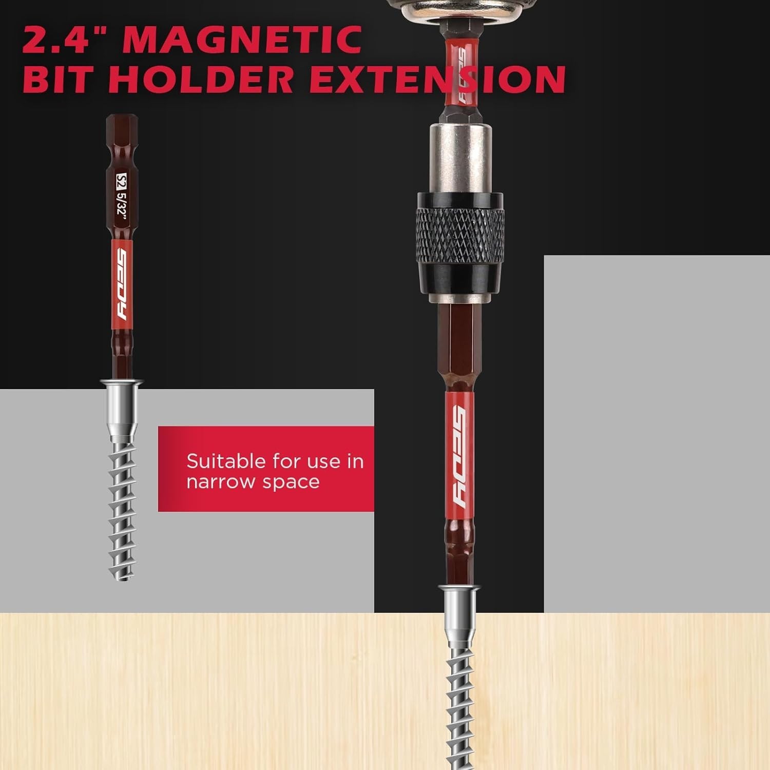 21-Piece 2.5″ Hex Head Allen Wrench Drill Bit Set, 1/4″ Hex Screwdriver Bits Set