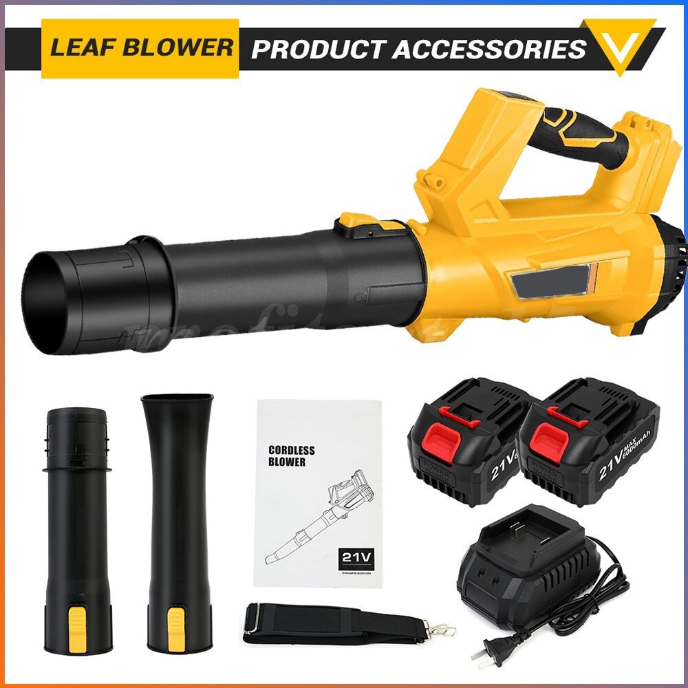 Cordless Leaf Blower 650CFM/280MPH & 6 Speed Levels Electric w/2 Batteries 6.0Ah