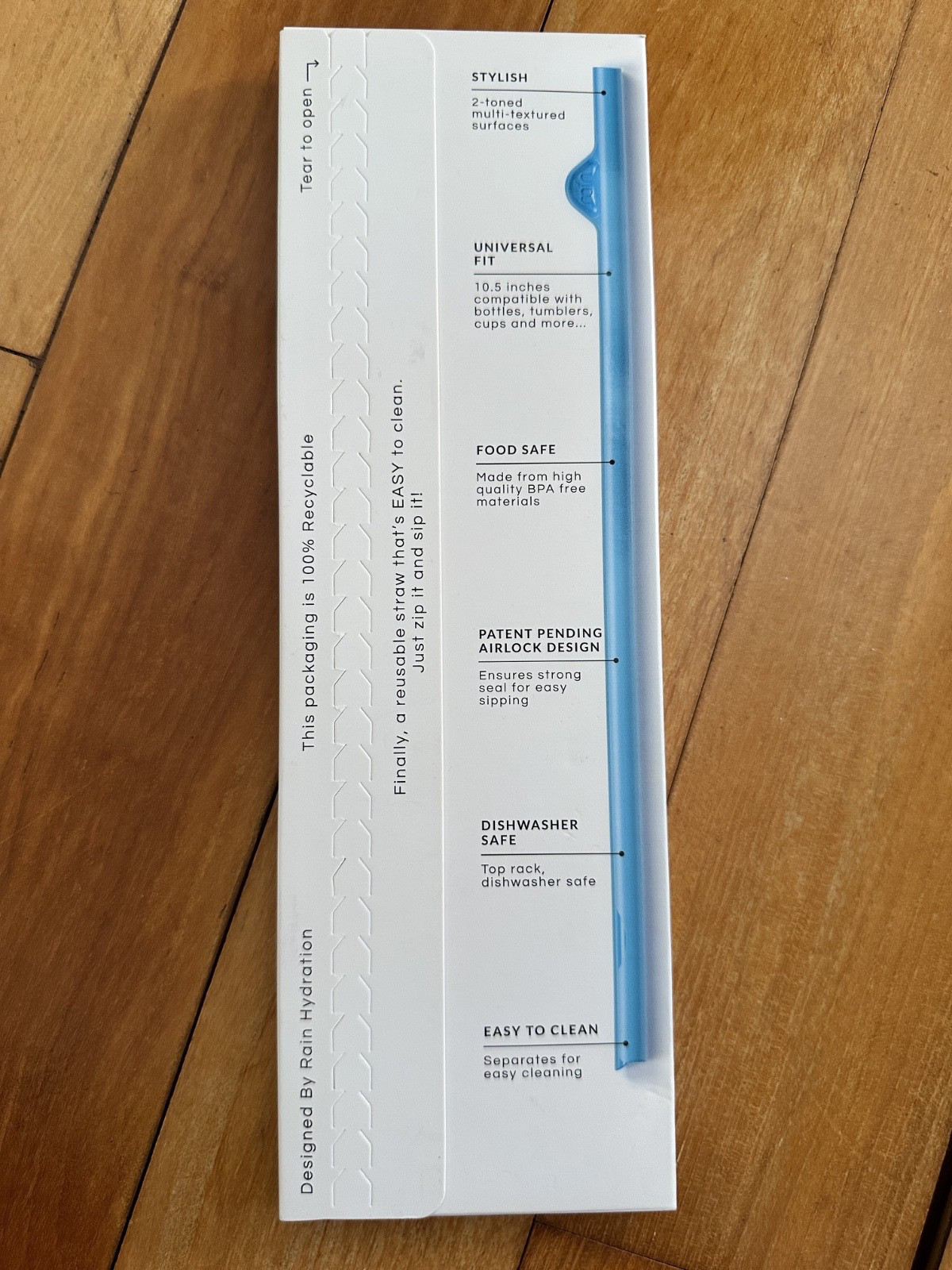 Rain Straw – Easy Clean Reusable Straws That Snap Open for Easy Cleaning 5 pk